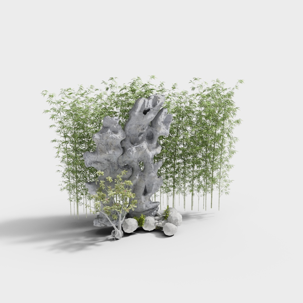 中式园林-太湖石13D模型