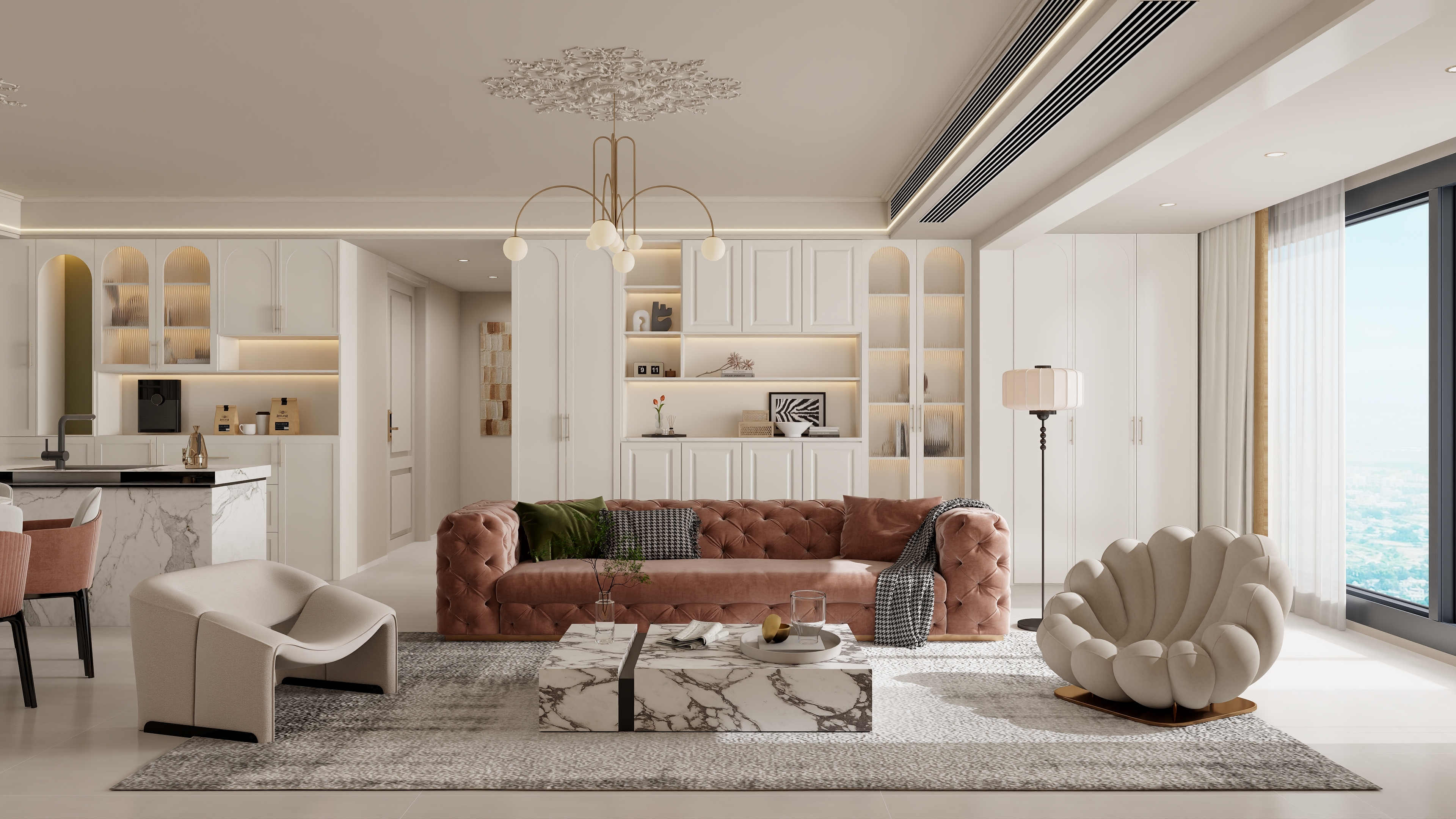 书涵|Harder-【尼彩】现代简欧家装展示四室装修效果图