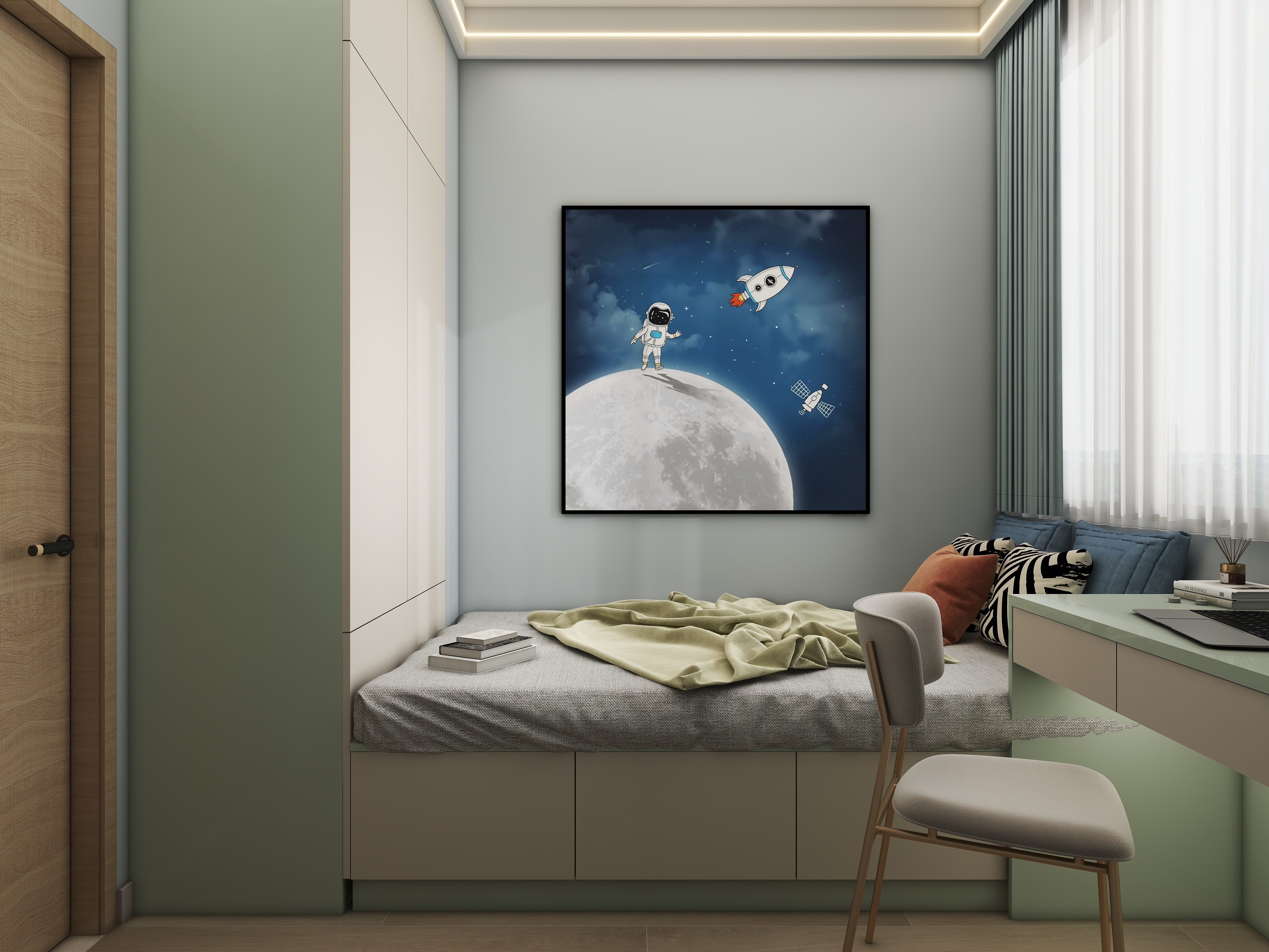 壹诺设计工作室-95㎡3室-原木风 装修效果图