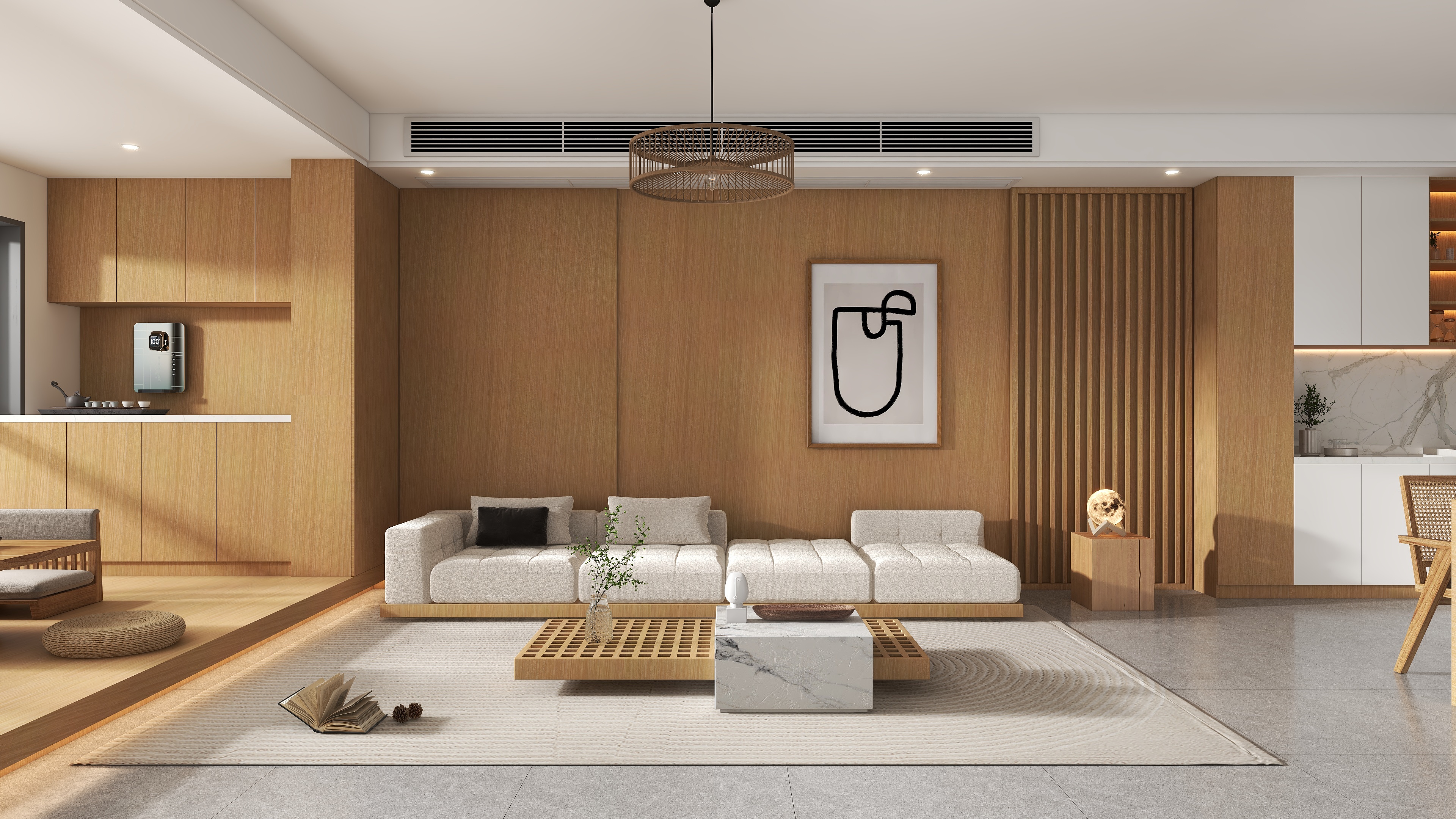 清晨空间设计-日式原木108两室两厅装修效果图