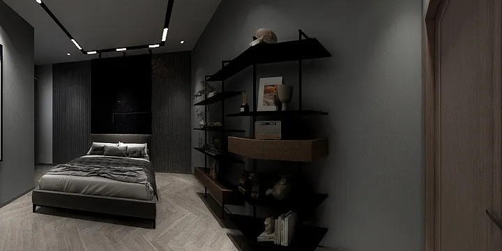 Daniela K Ferreira Interiores的装修设计方案:Dark & Moody master bed room