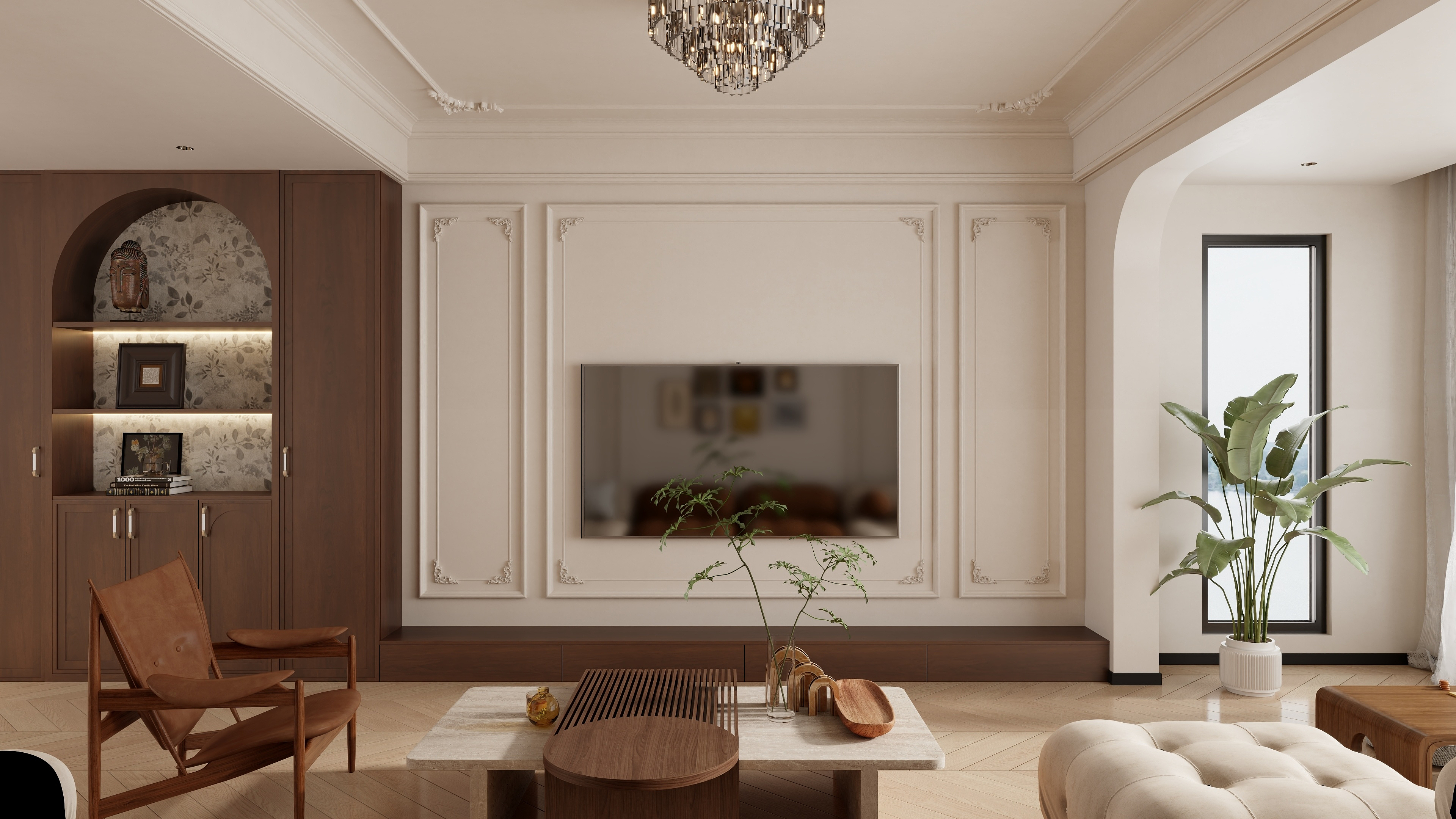 清晨空间设计-诧寂中古129四室两厅装修效果图