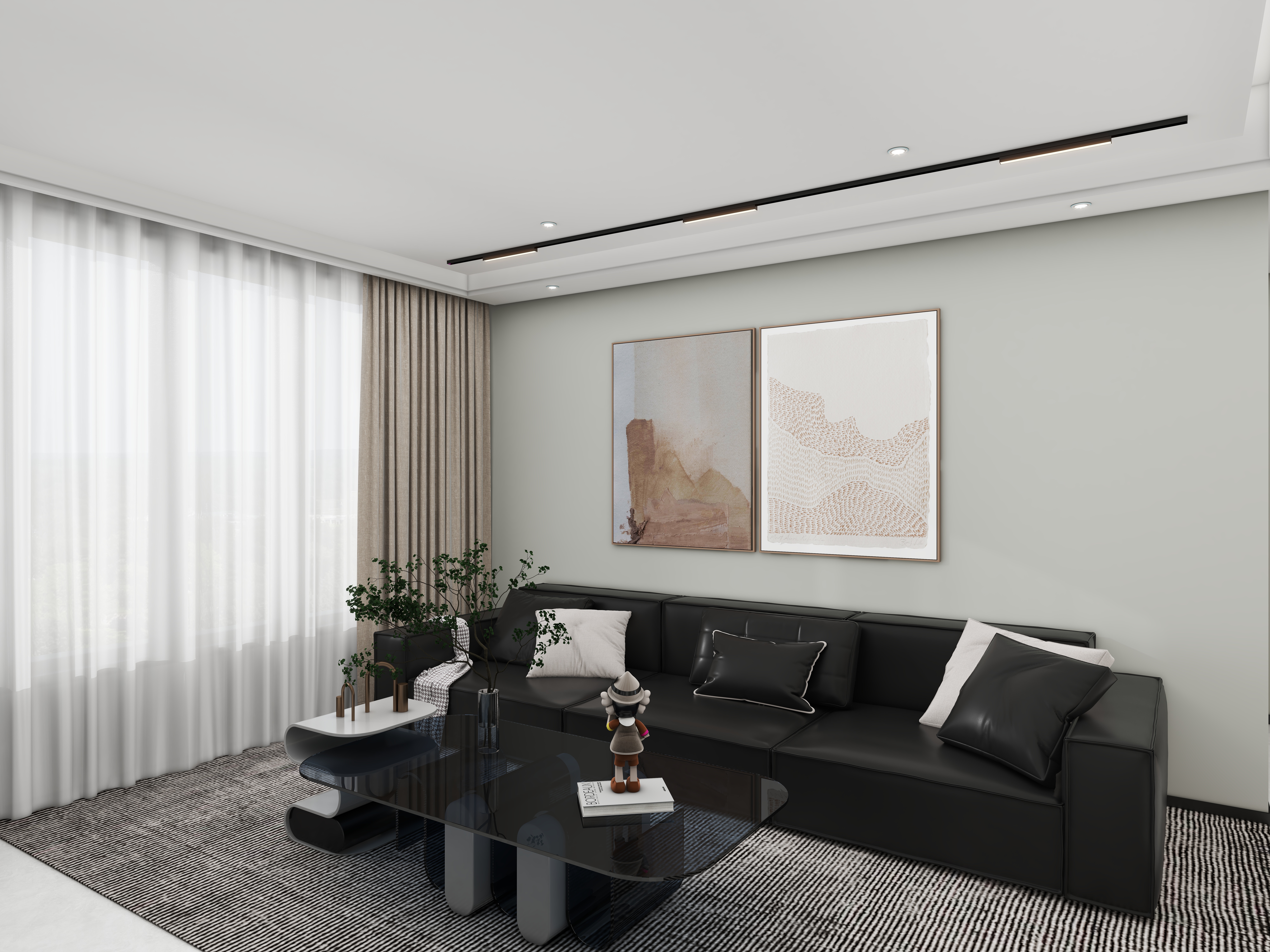 壹诺设计工作室-104㎡3室-现代简约装修效果图