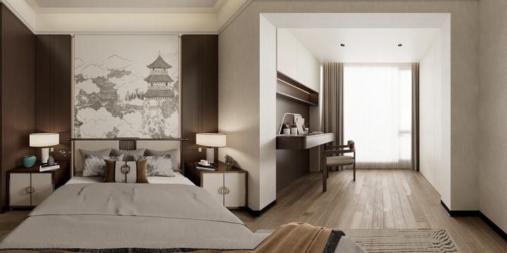 美歌设计-VANKE翰林 ┃ 106㎡新中式-装修设计方案