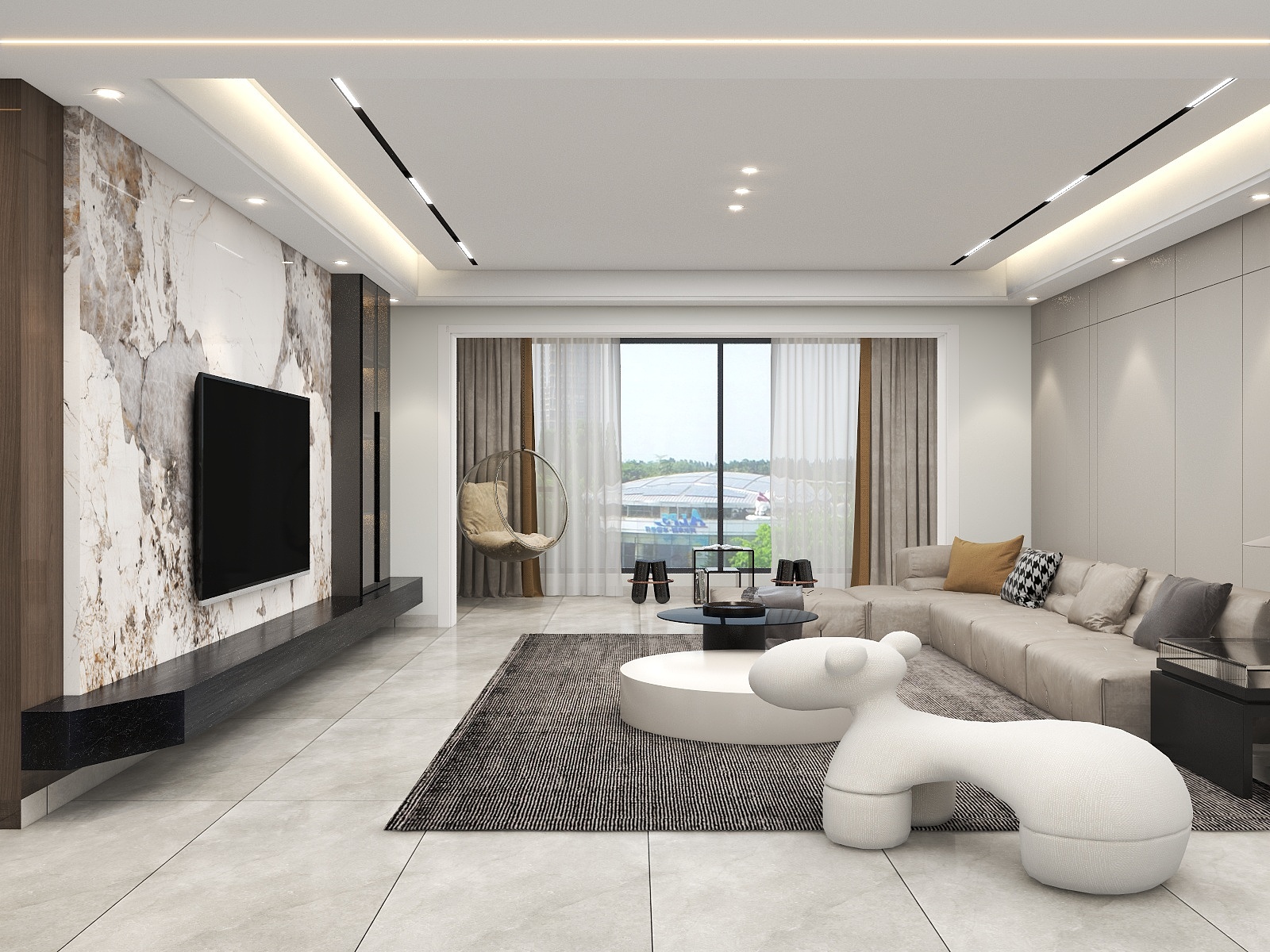 湛智华-现代轻奢282平4房 陶子湖装修效果图