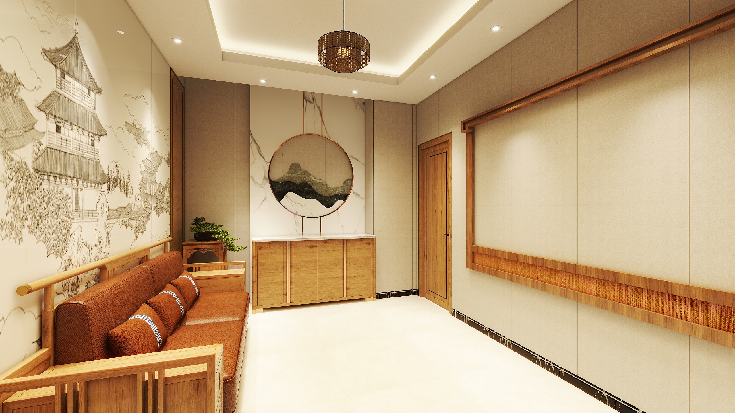 湖南三星空间装饰设计有限公司-社区卫生服务站中医堂-装修设计方案