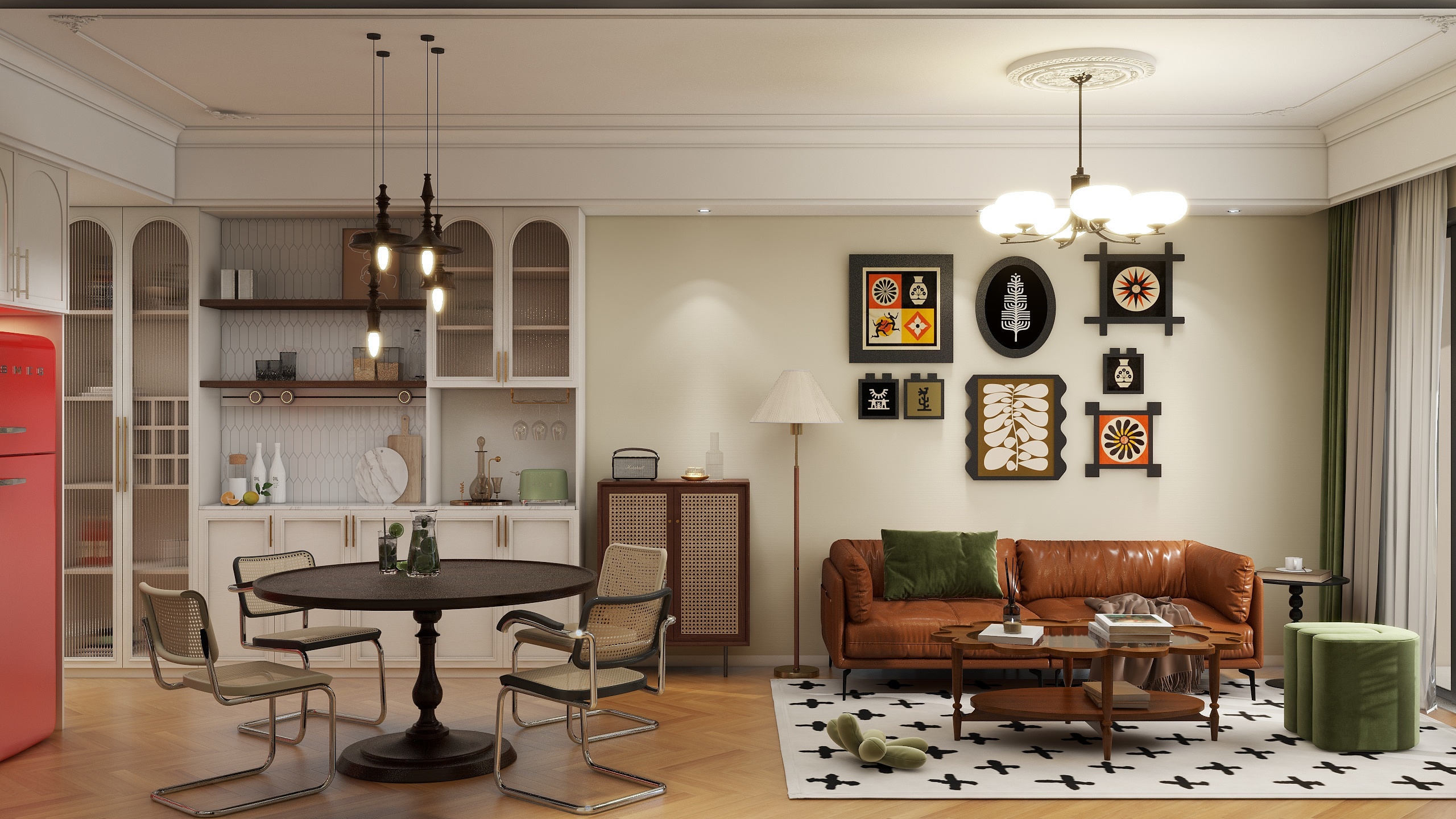 方屿空间设计工作室-盛世臻山府法式复古100㎡3室装修效果图