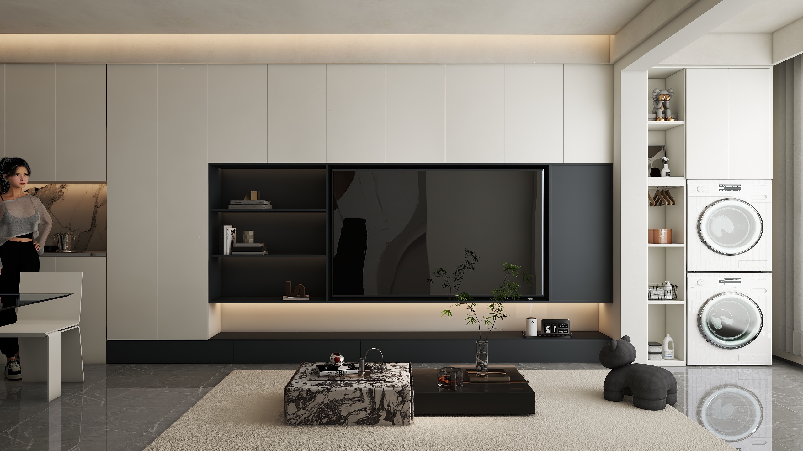 Forever________-83㎡3室现代黑白灰-装修设计方案