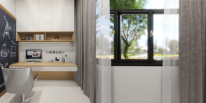 松柏yTihc-自建房书房翻新-装修设计方案