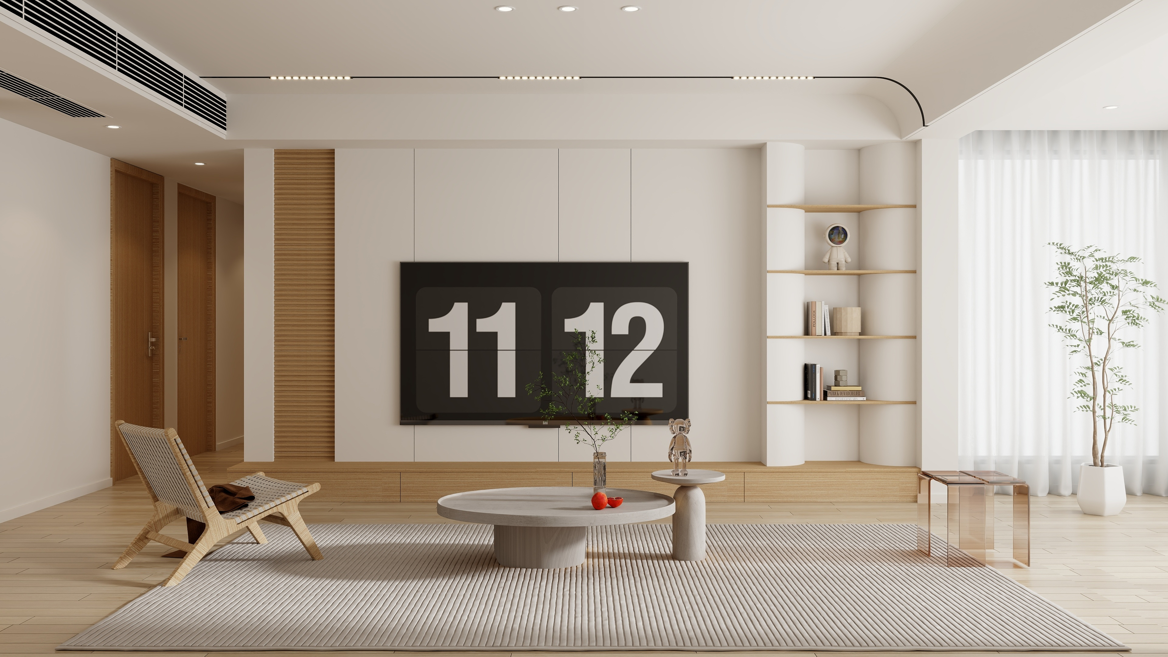 丨效果图表现-现代原木风139四室两厅-装修设计方案