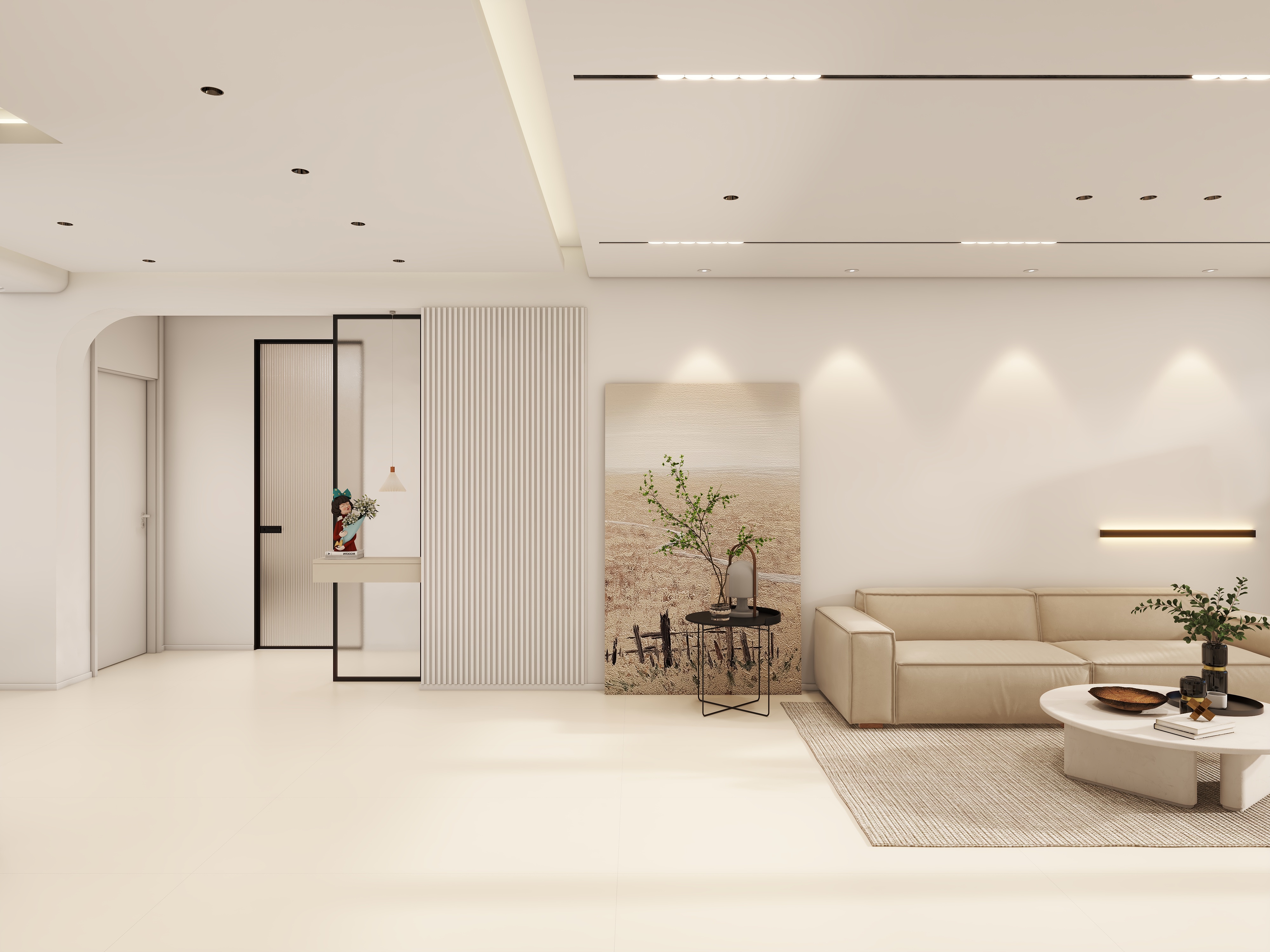 梵懋全景-147平米三室奶油风装修效果图