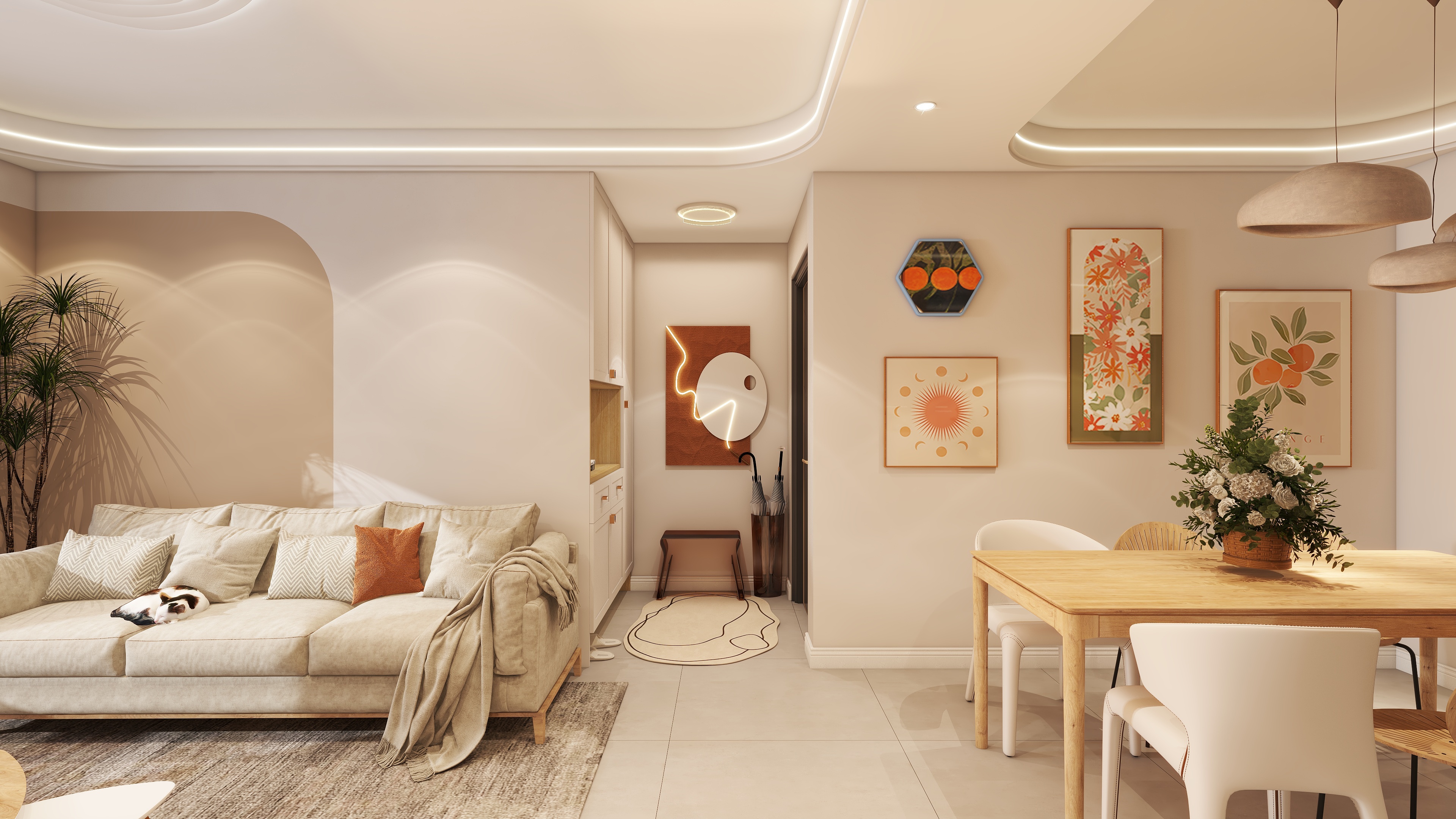 哎呀是糖Pyky-小区房奶油67㎡2室-装修设计方案