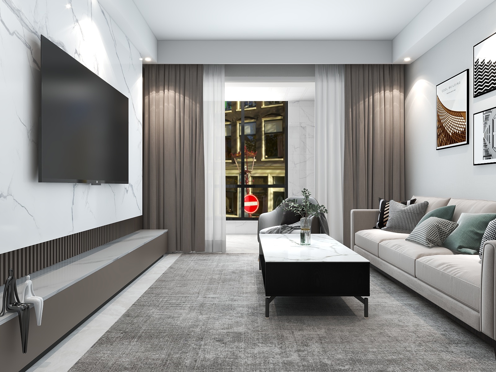 湛智华-现代轻奢94平3房 华建乾院装修效果图