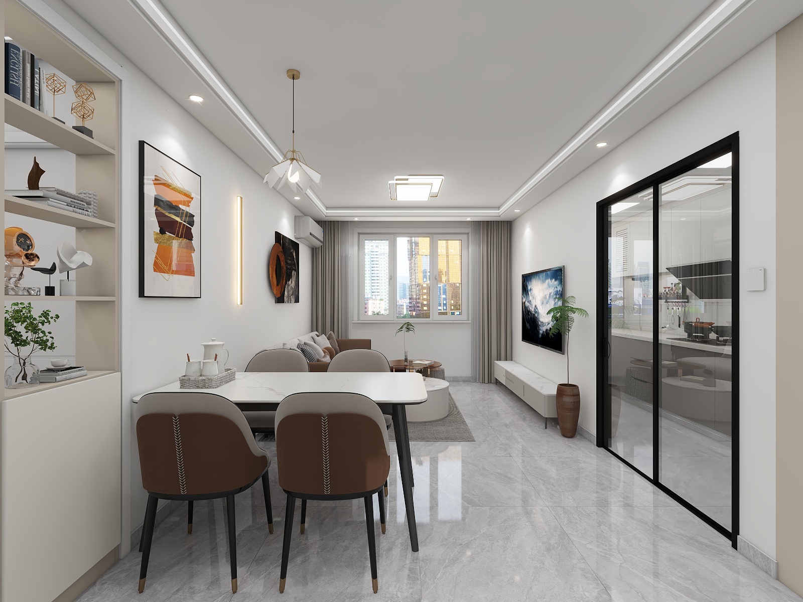 杨昆-108方三室带储物间装修效果图