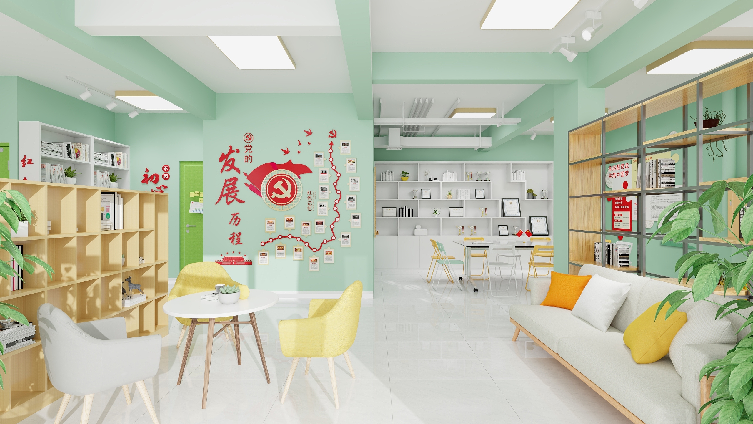 四川遥想未来科技有限公司-万科三期党群活动室-装修设计方案