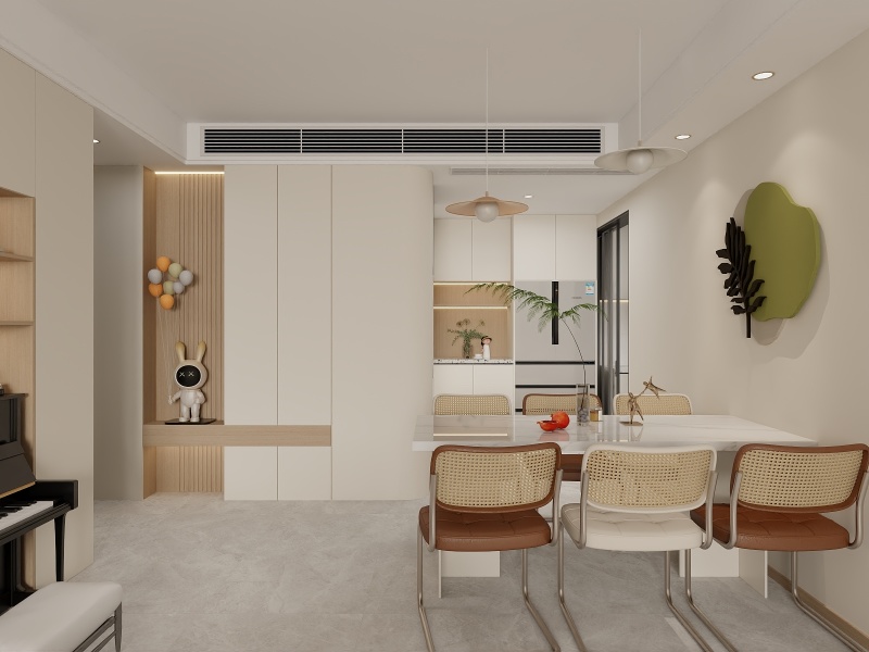 Modern Minimalist Dining with Creamy Beige Tone