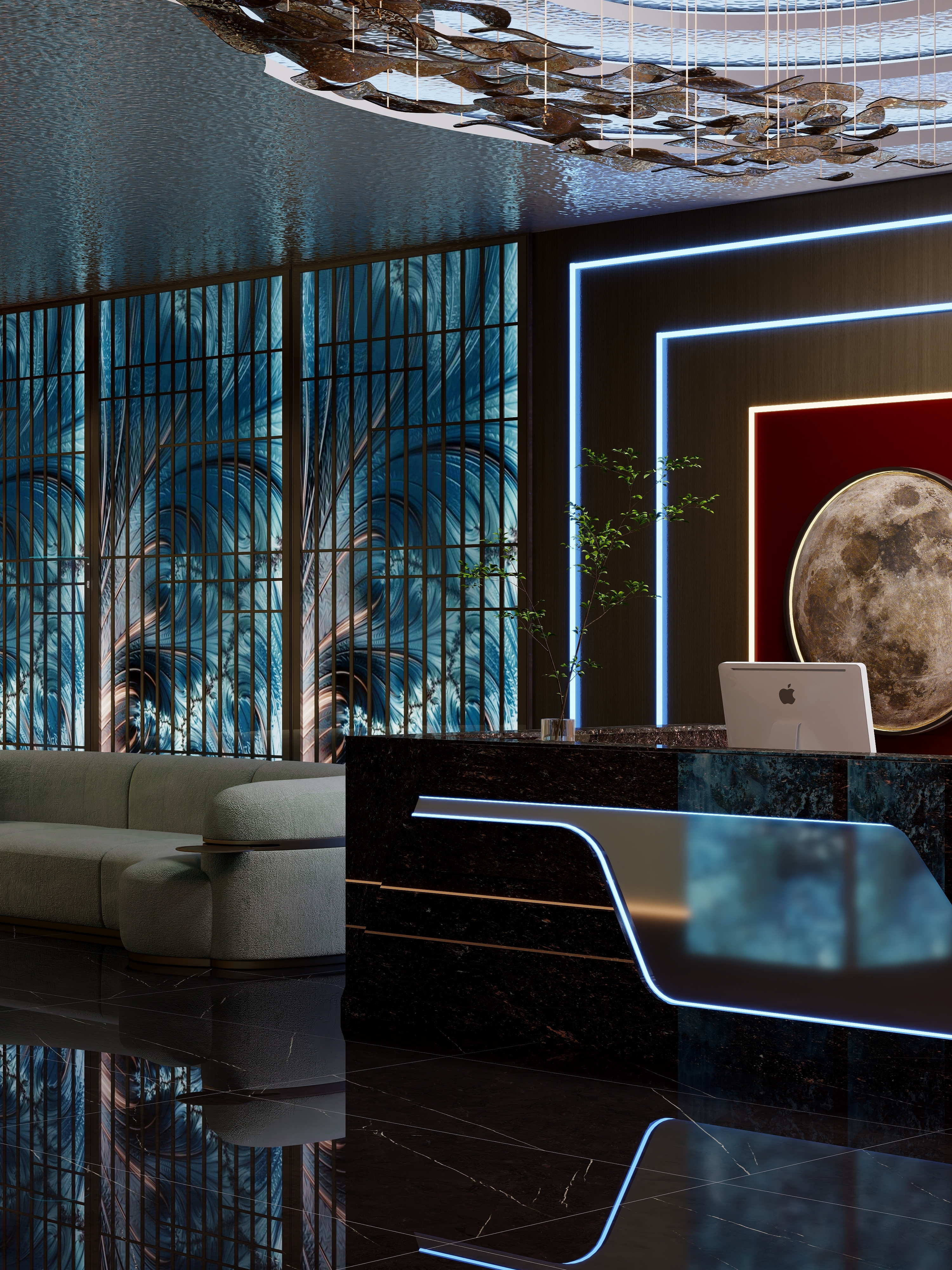 高反设计一一接代画版-印阁蓝源|灯红酒绿下的足疗店-装修设计方案