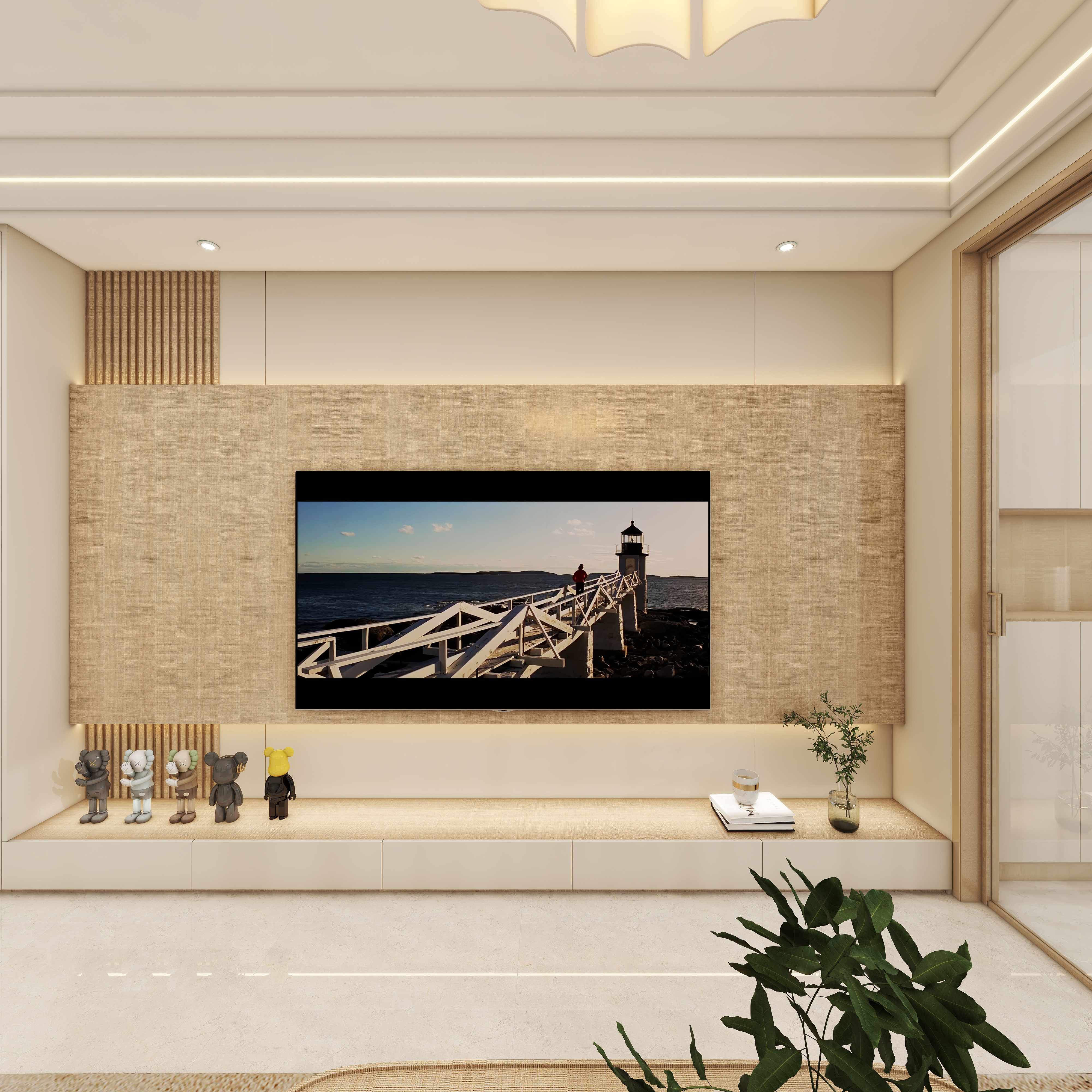 壹诺设计工作室-95㎡3室-原木风 一层客餐厅装修效果图第4张