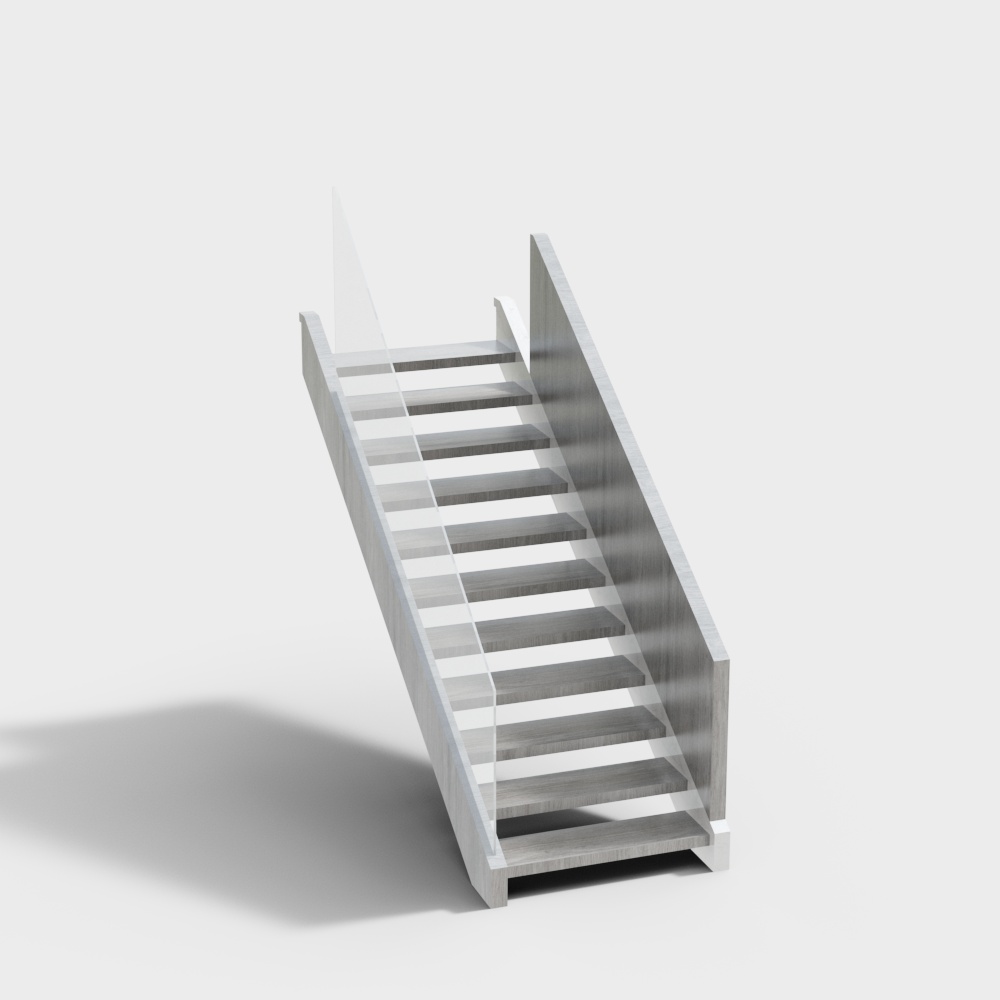 工业风服装店楼梯3D模型