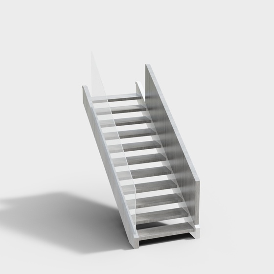 Industrial Style Clothing Store Staircase 3D Model