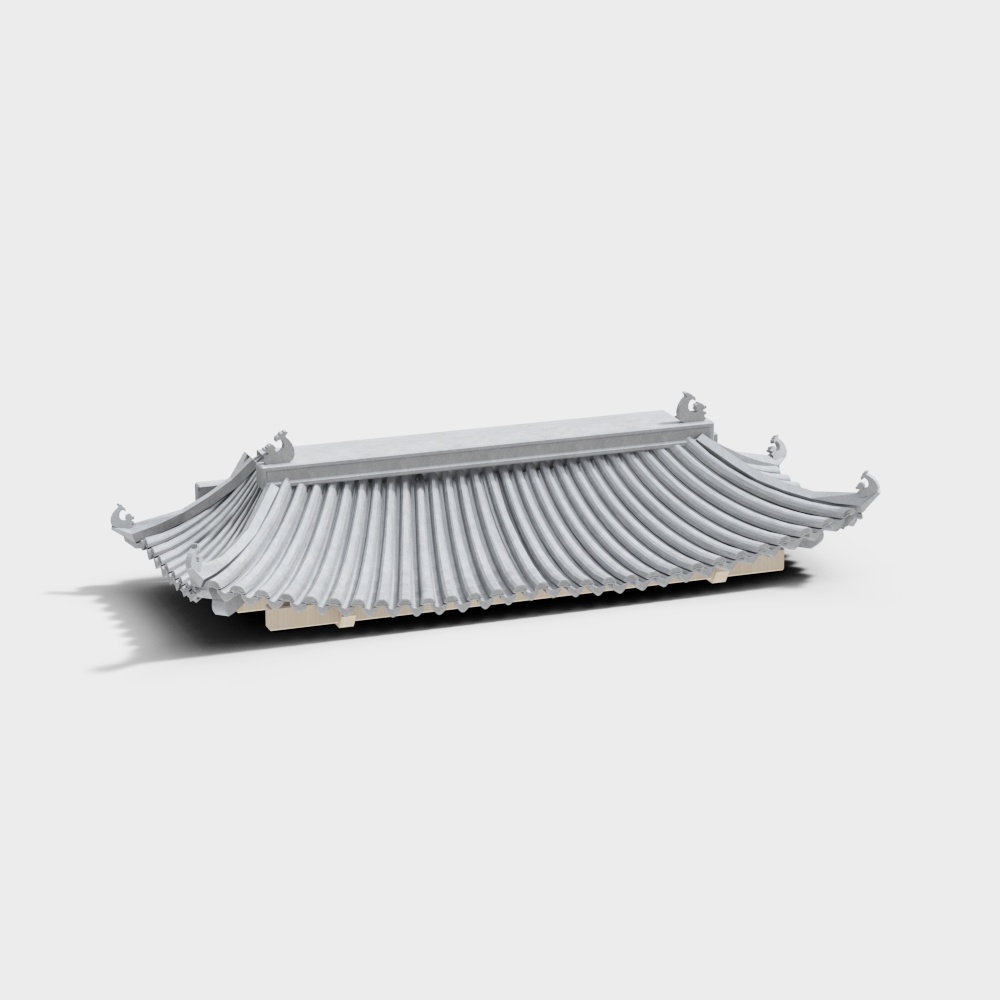 中式瓦片屋檐-23D模型