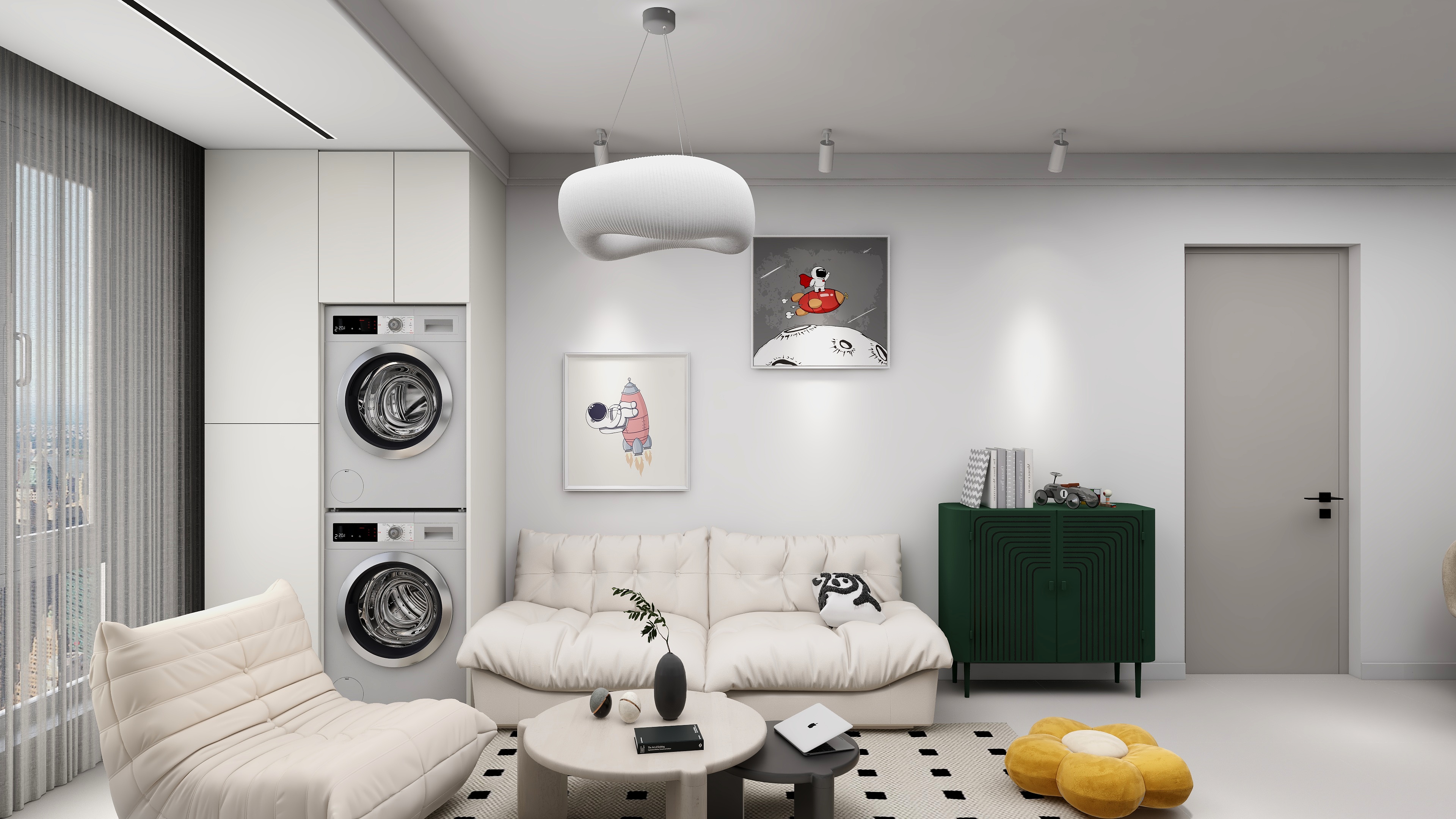 TZ子桐MPdW-红豆杉66平、一室、网红奶油风-装修设计方案