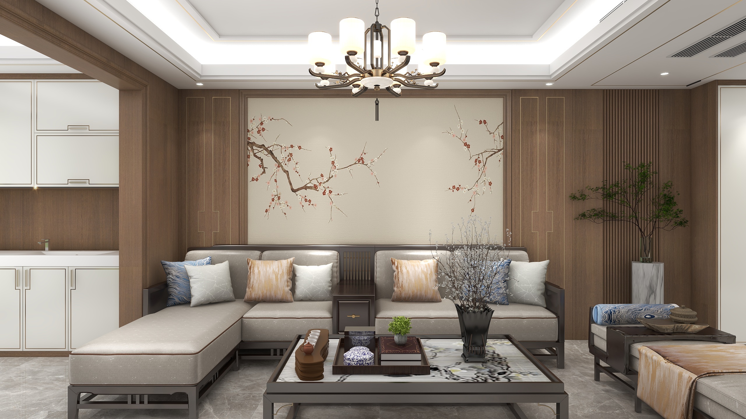 一叶design-瑞富印象-新中式装修效果图