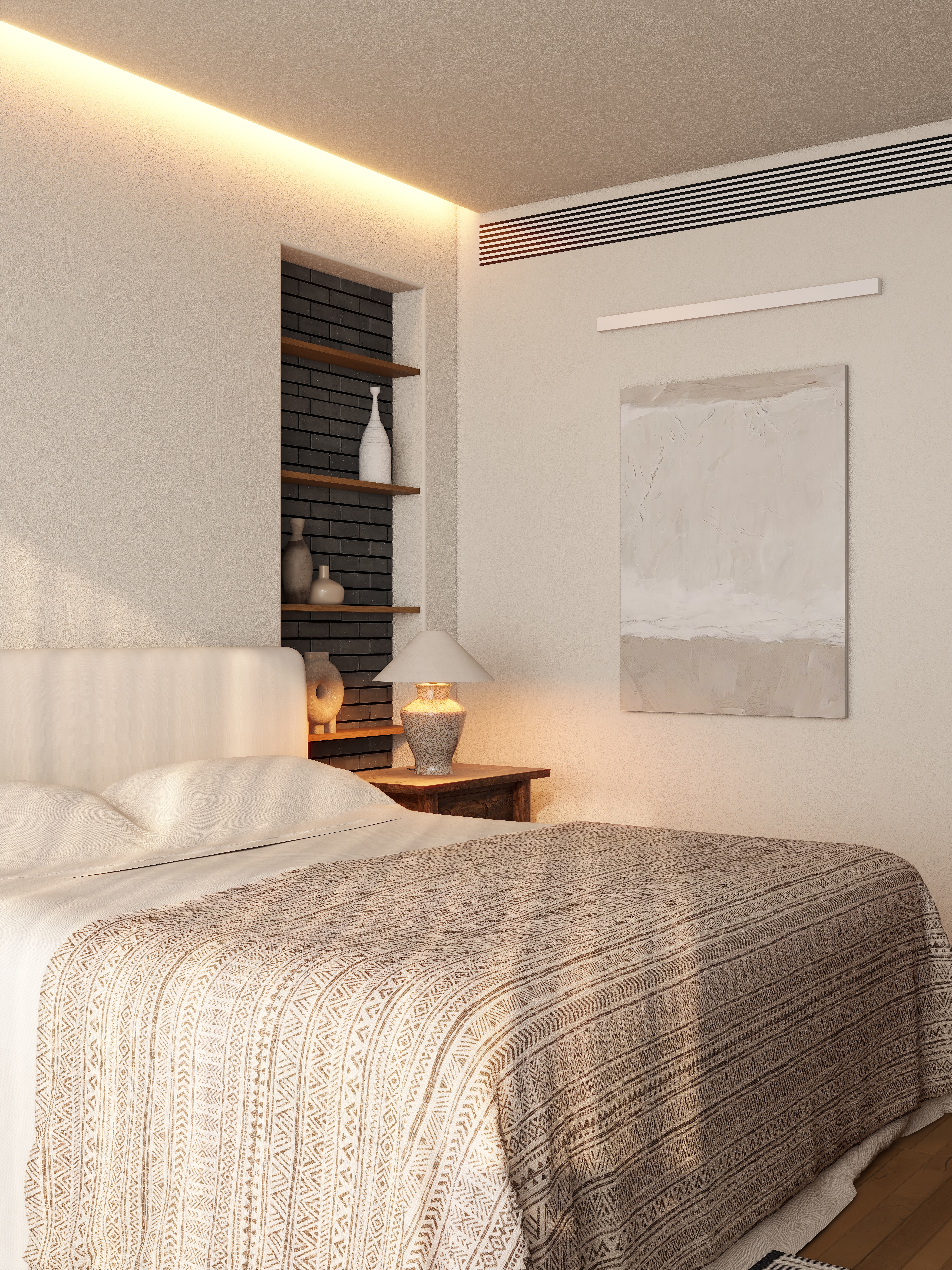 熬暖酱-重庆绿城春熙云庐自然主义私宅二层主卧装修效果图第4张