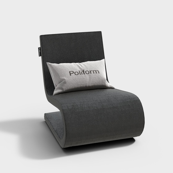 Modern Poliform Recliner 3D Model in Gray