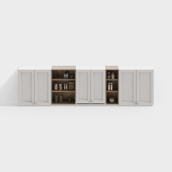 Vintage Earth Color Dining Closet 3D Model