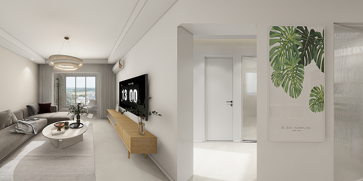 柳渡-凤凰社四期现代奶油原木风-装修设计方案