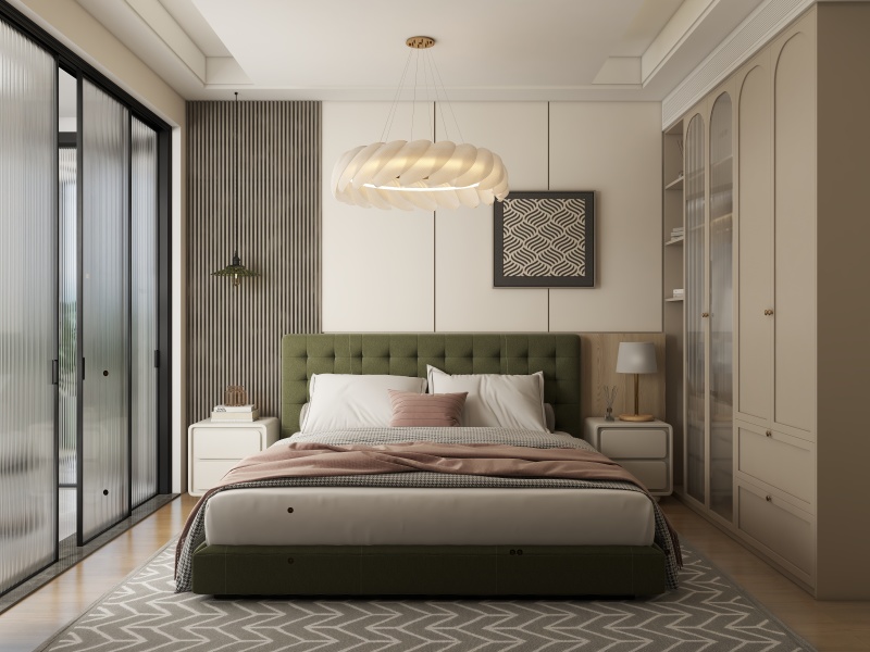 Creamy Green Master Bedroom Design Ideas