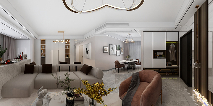 风之言-建发·和玺01房四居室129平现代简约-装修设计方案