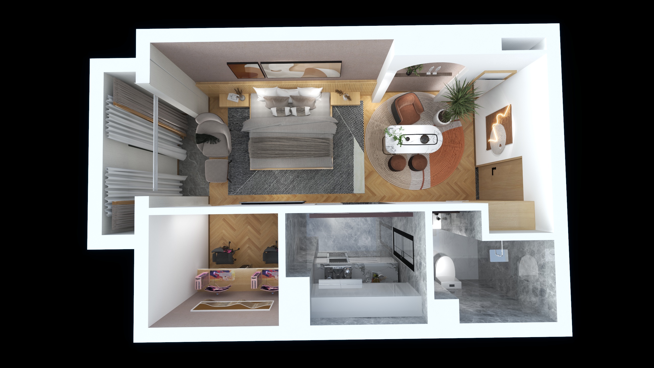 湖南三星空间装饰设计有限公司-宅寂风民宿-装修设计方案