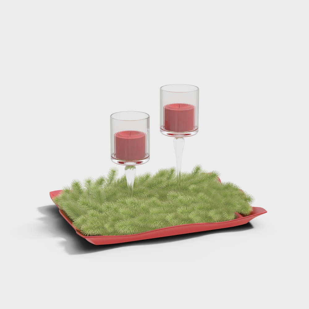 Christmas decorative tableware set3D模型