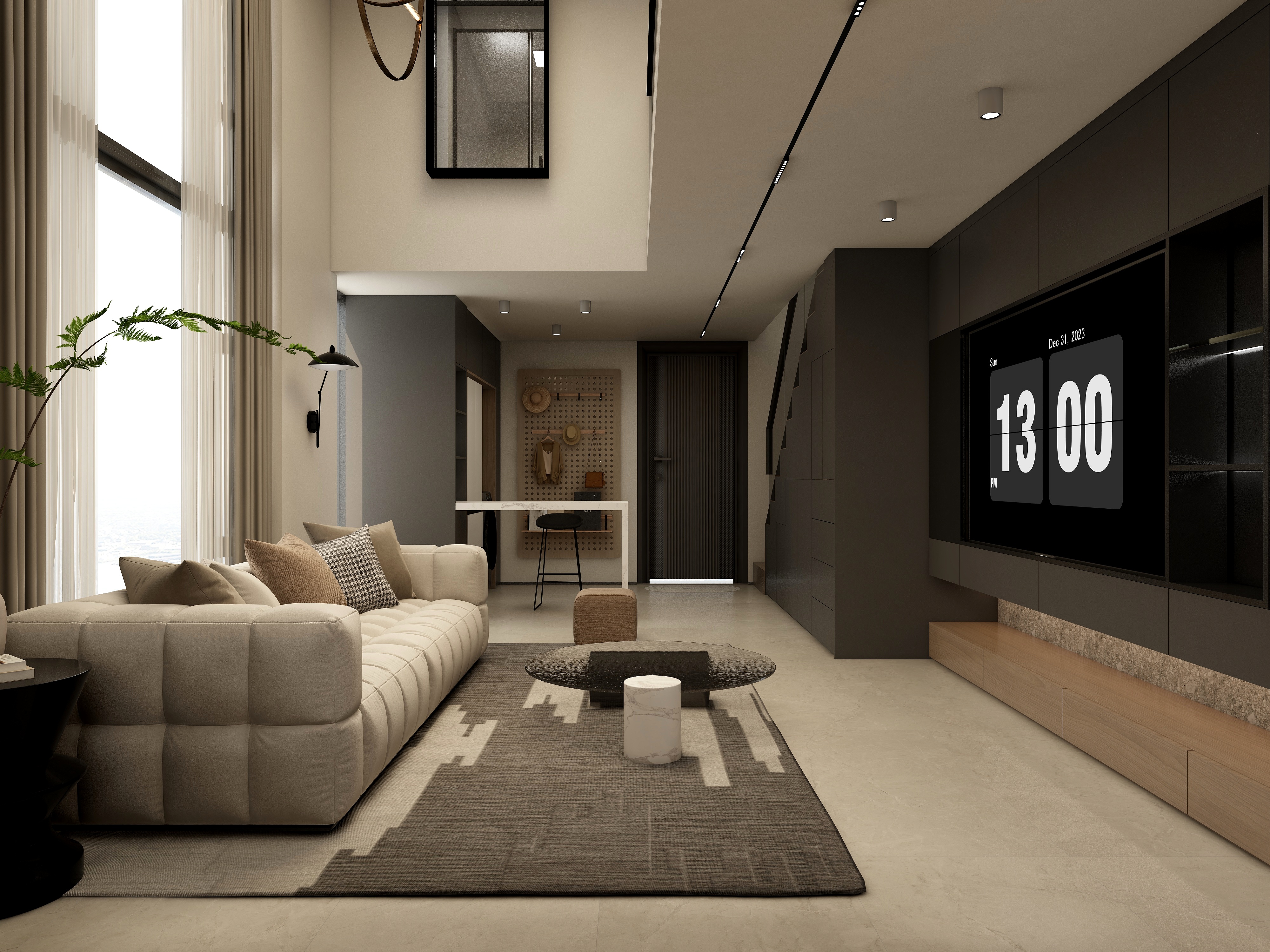 张煜强煜境设计-50平米现代复式公寓装修效果图