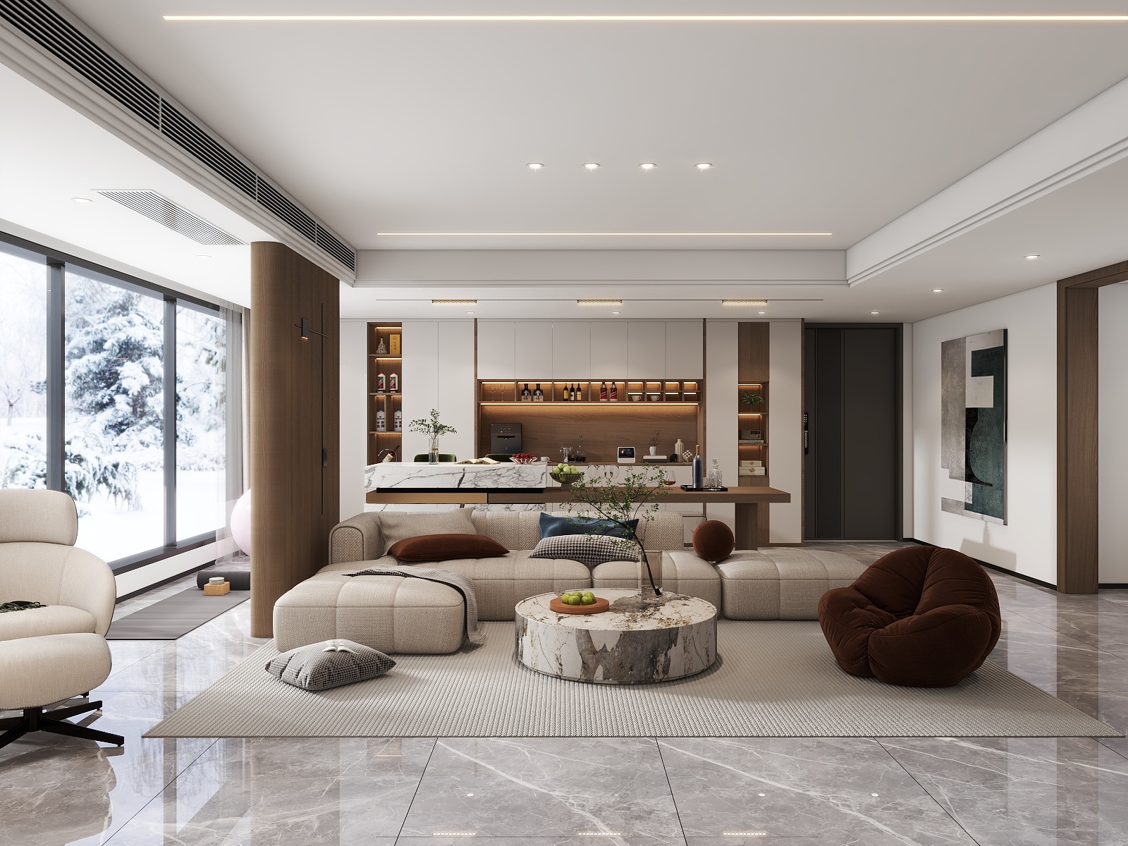 金城麦子-休闲时光-现代轻奢平层设计-装修设计方案