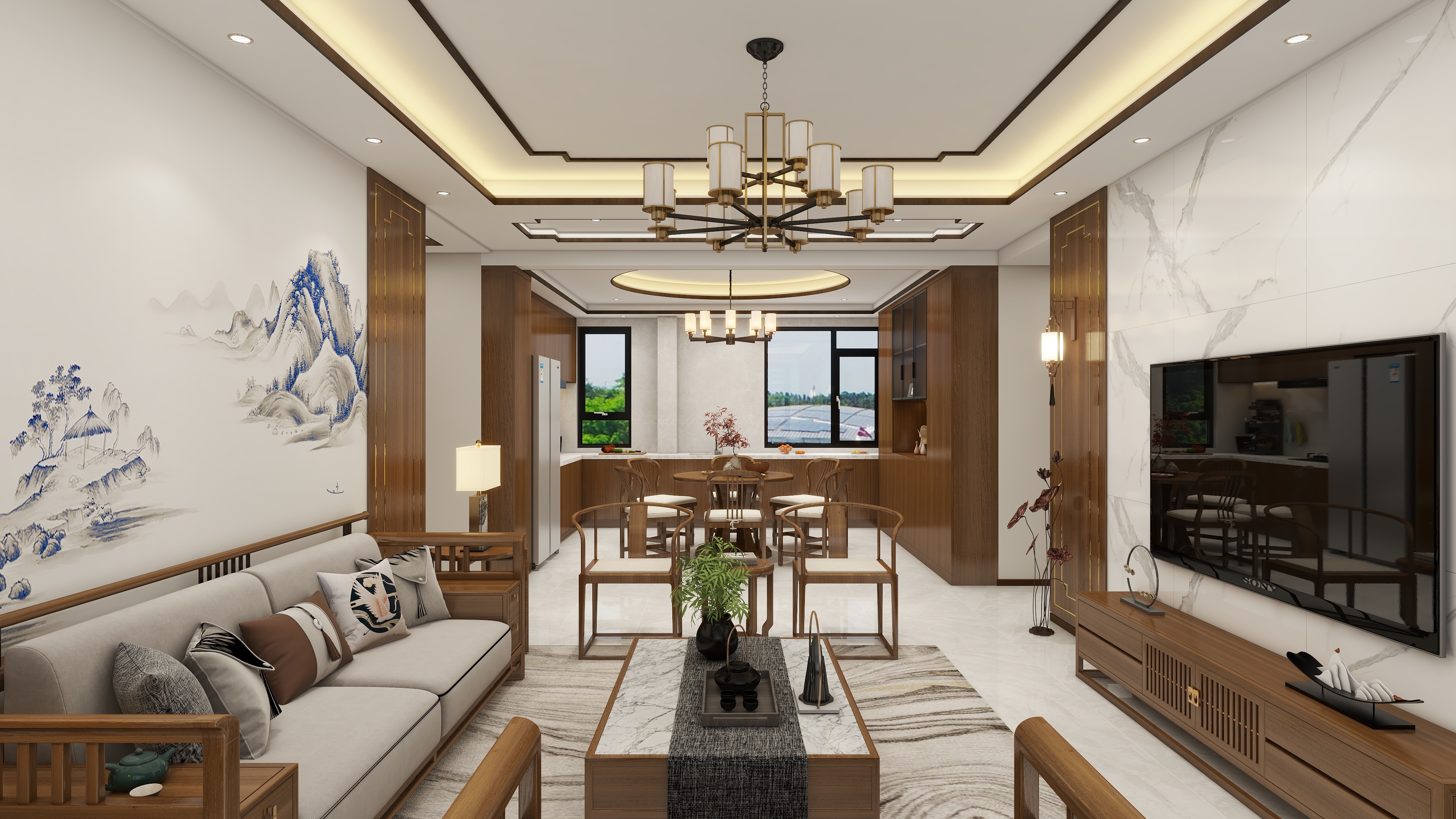 环宇0315-怀仁 郡御府166-新中式装修效果图