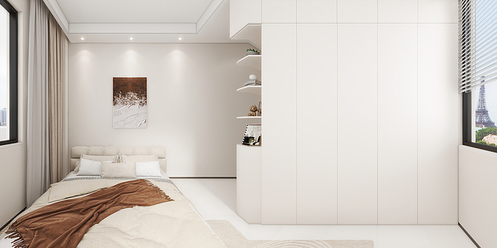 159****3653DLAM-金塘镇南野村江姐自建房3楼主卧方案一-装修设计方案