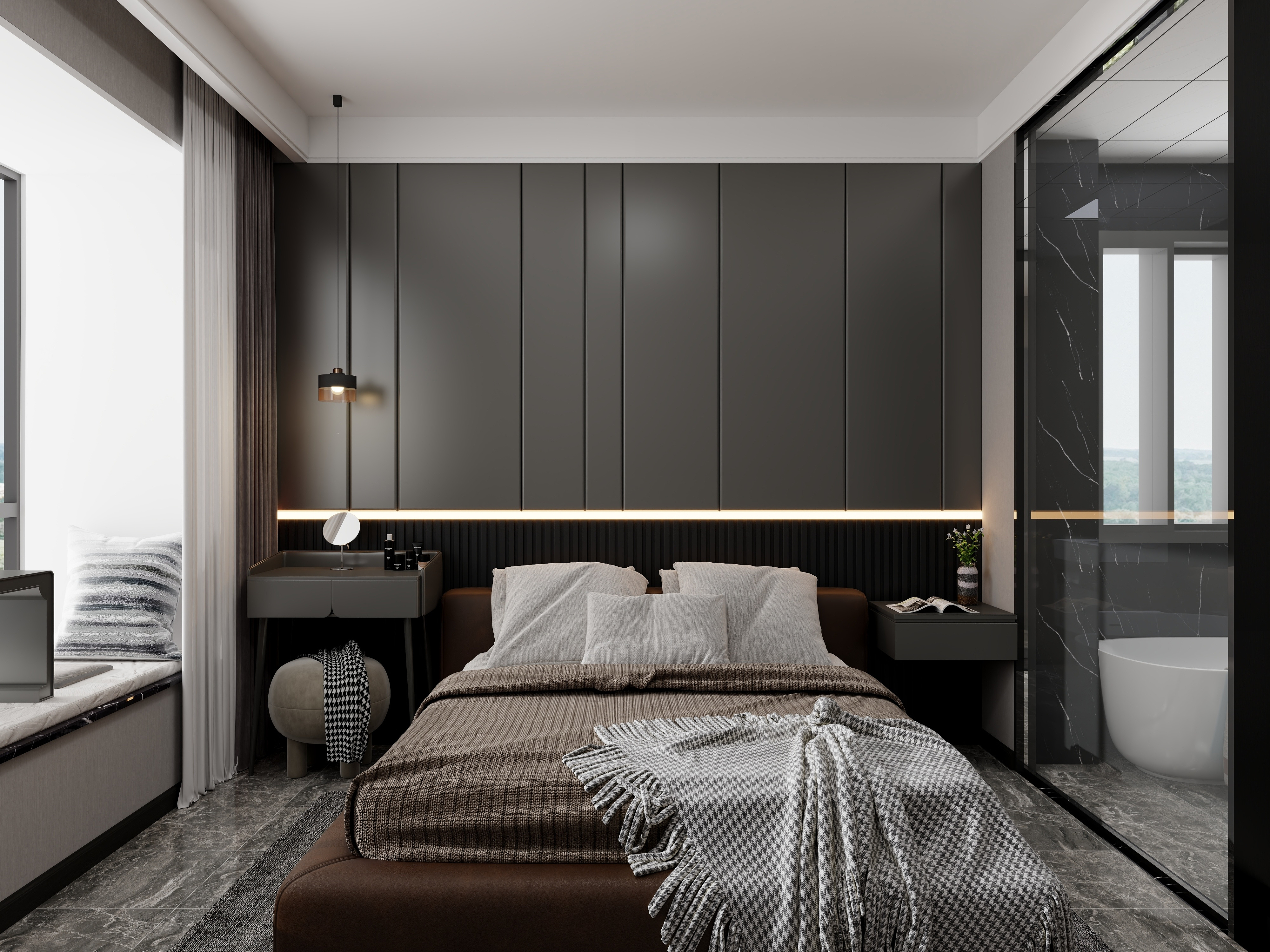 艺雅丽-145平后现代简约风装修效果图