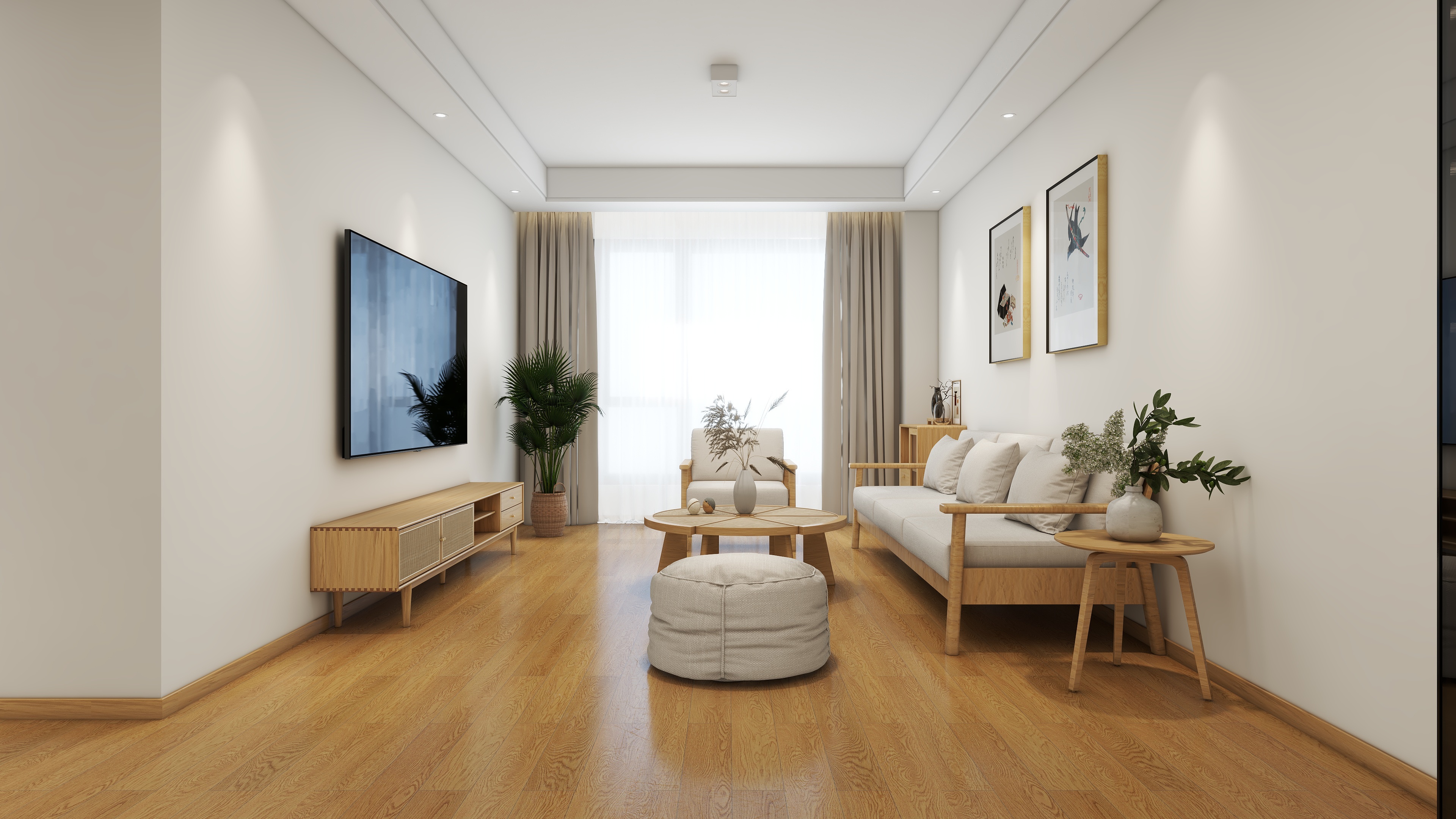 艾菲尔设计工作室-原木奶油两居-装修设计方案