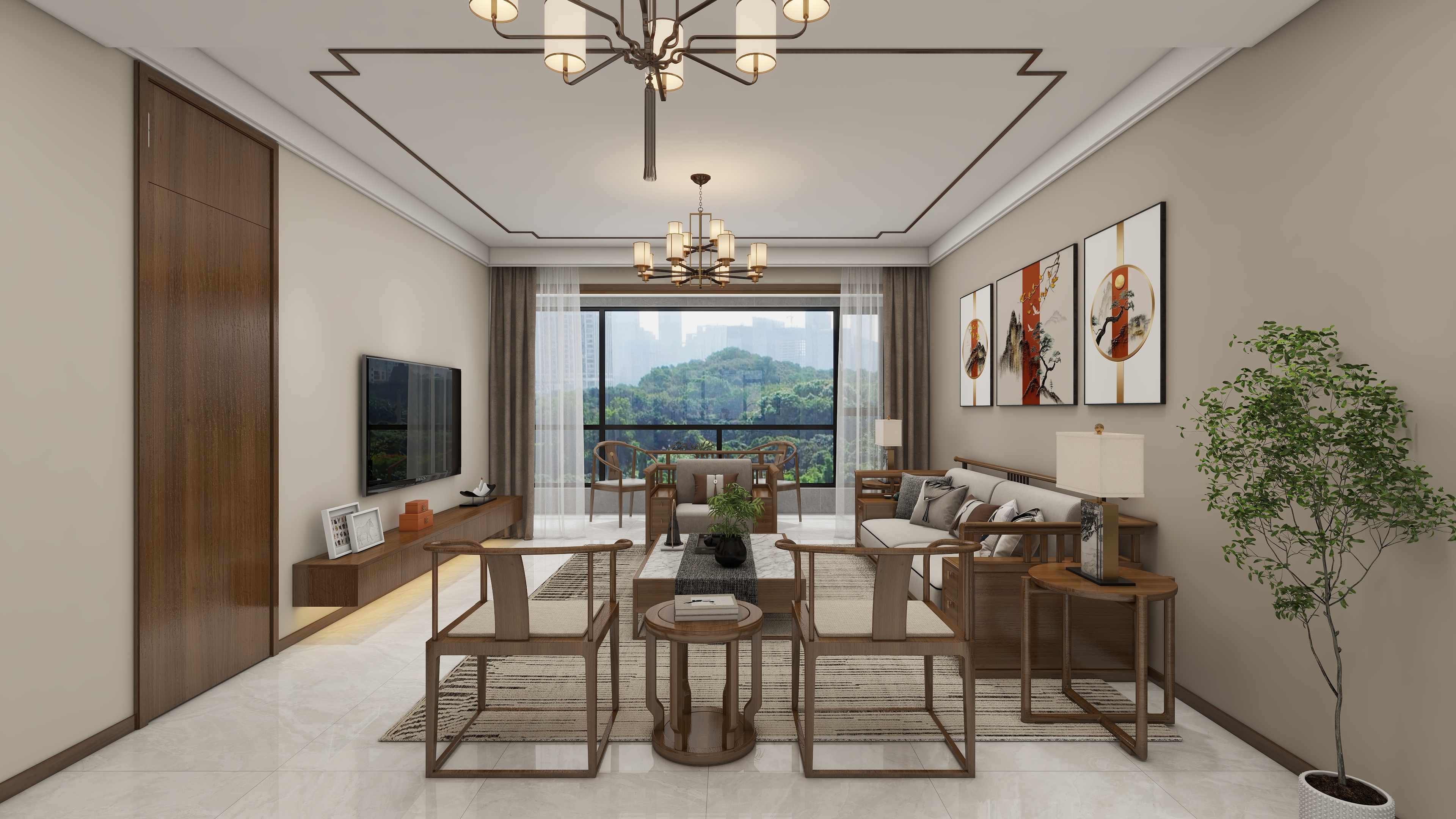 环宇0315-星港御澜亭135㎡3室装修效果图