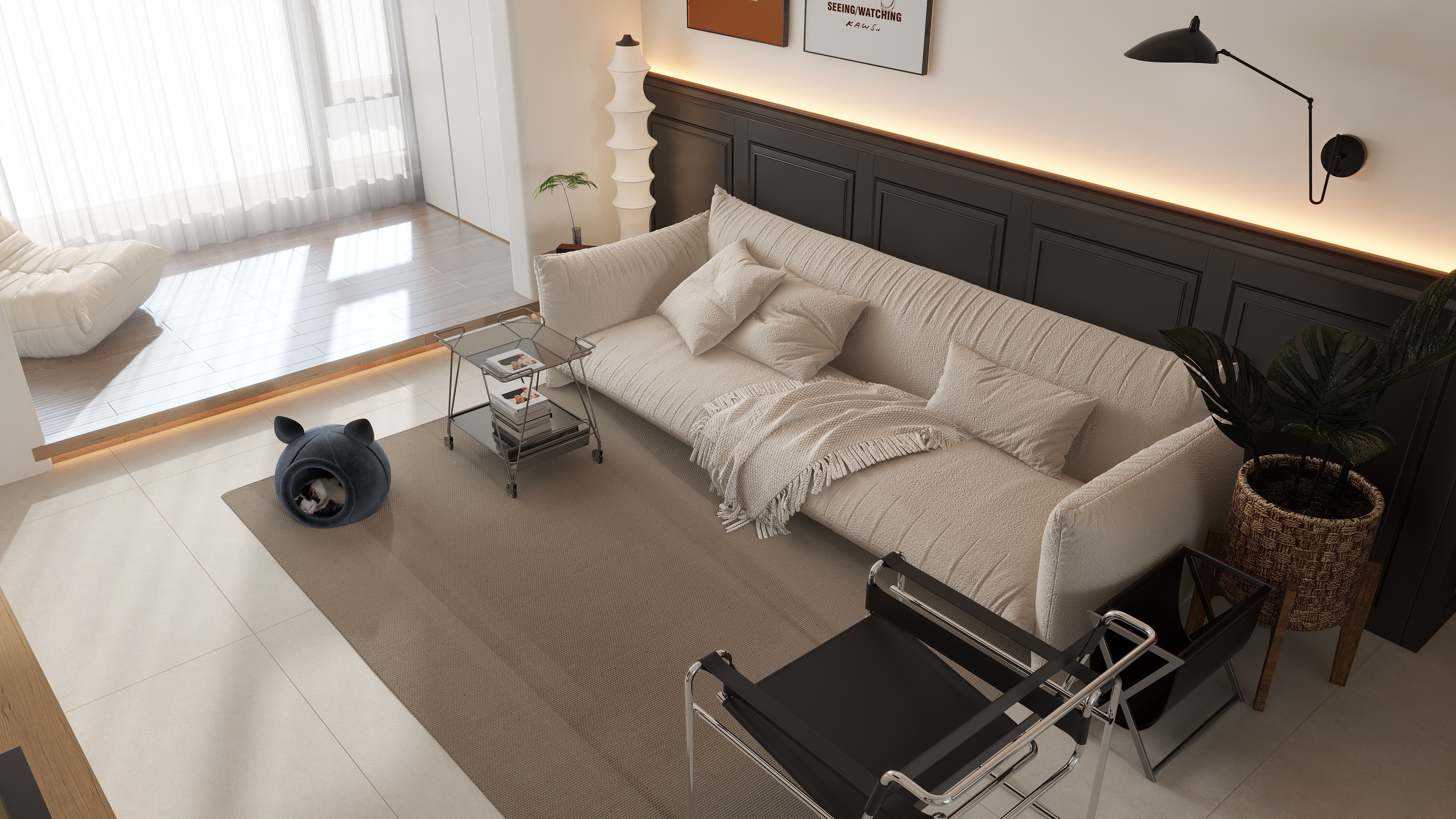 兿創-【美好时光】奶油三室-装修设计方案