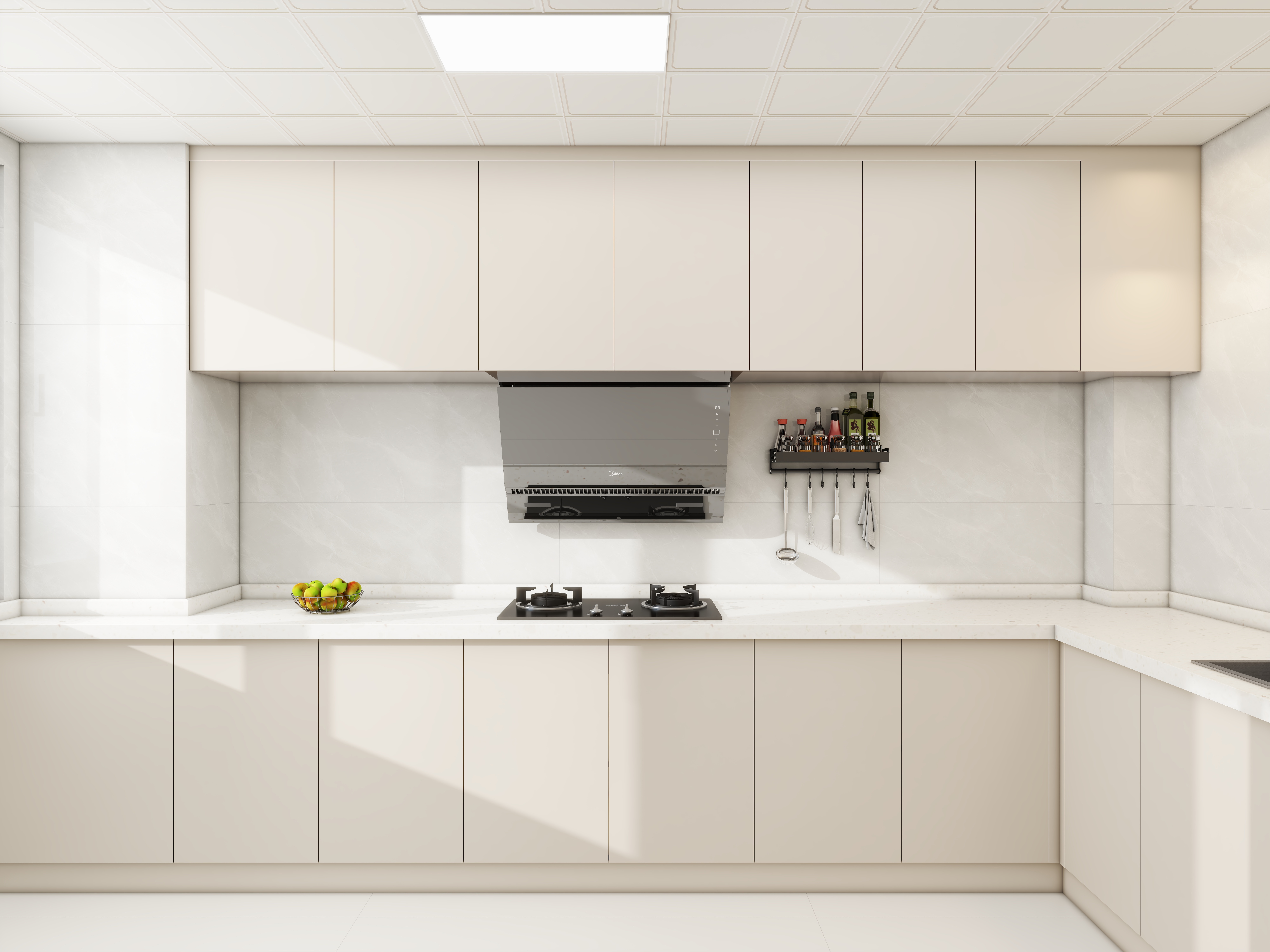 壹诺设计工作室-115㎡3室-奶油风一层厨房装修效果图第2张