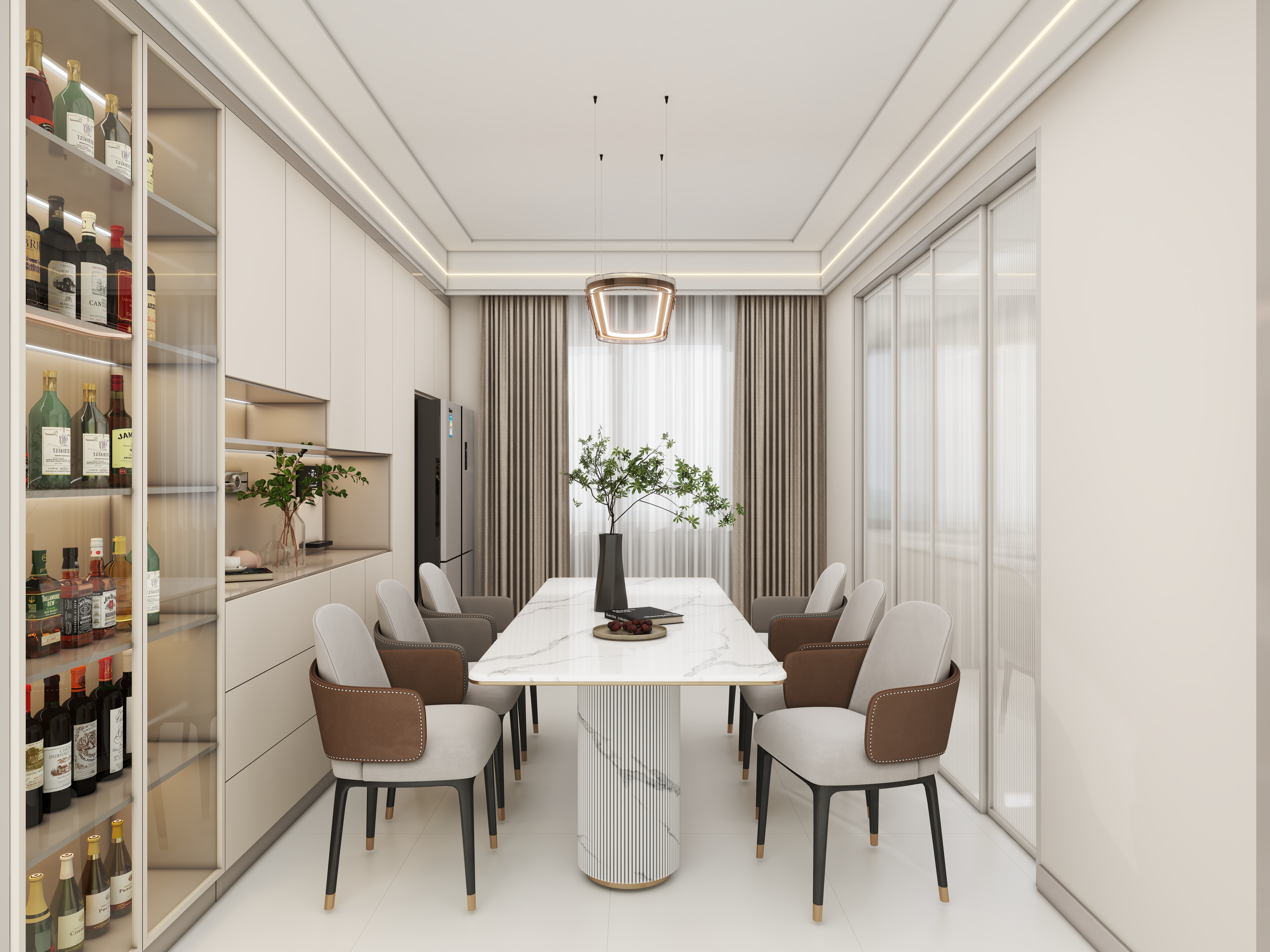 壹诺设计工作室-115㎡3室-奶油风装修效果图