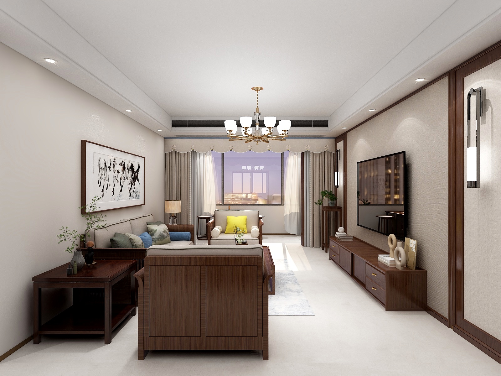 湛智华-中式120平3房 中都装修效果图