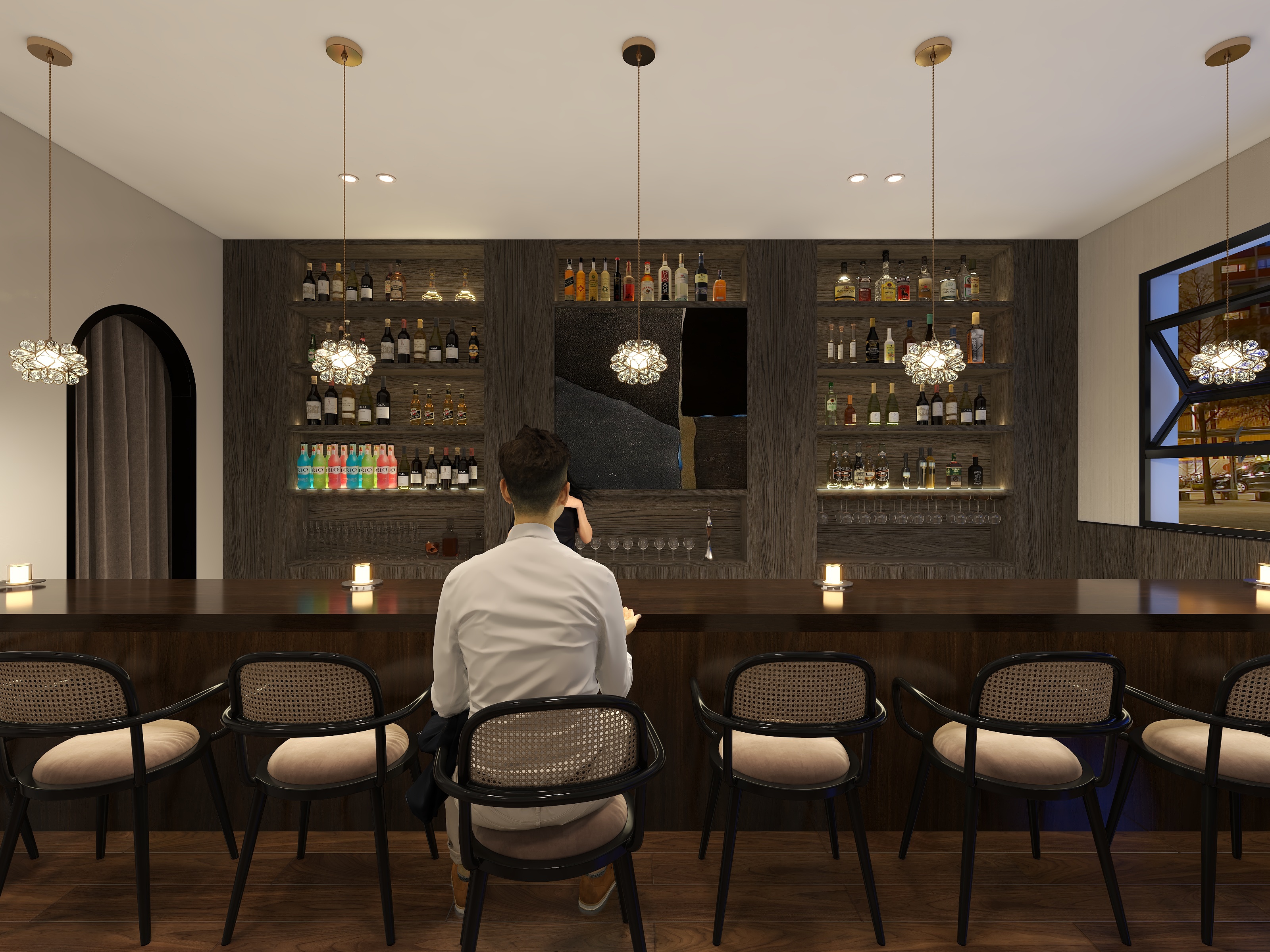 华丽效果-鸡尾酒吧-装修设计方案