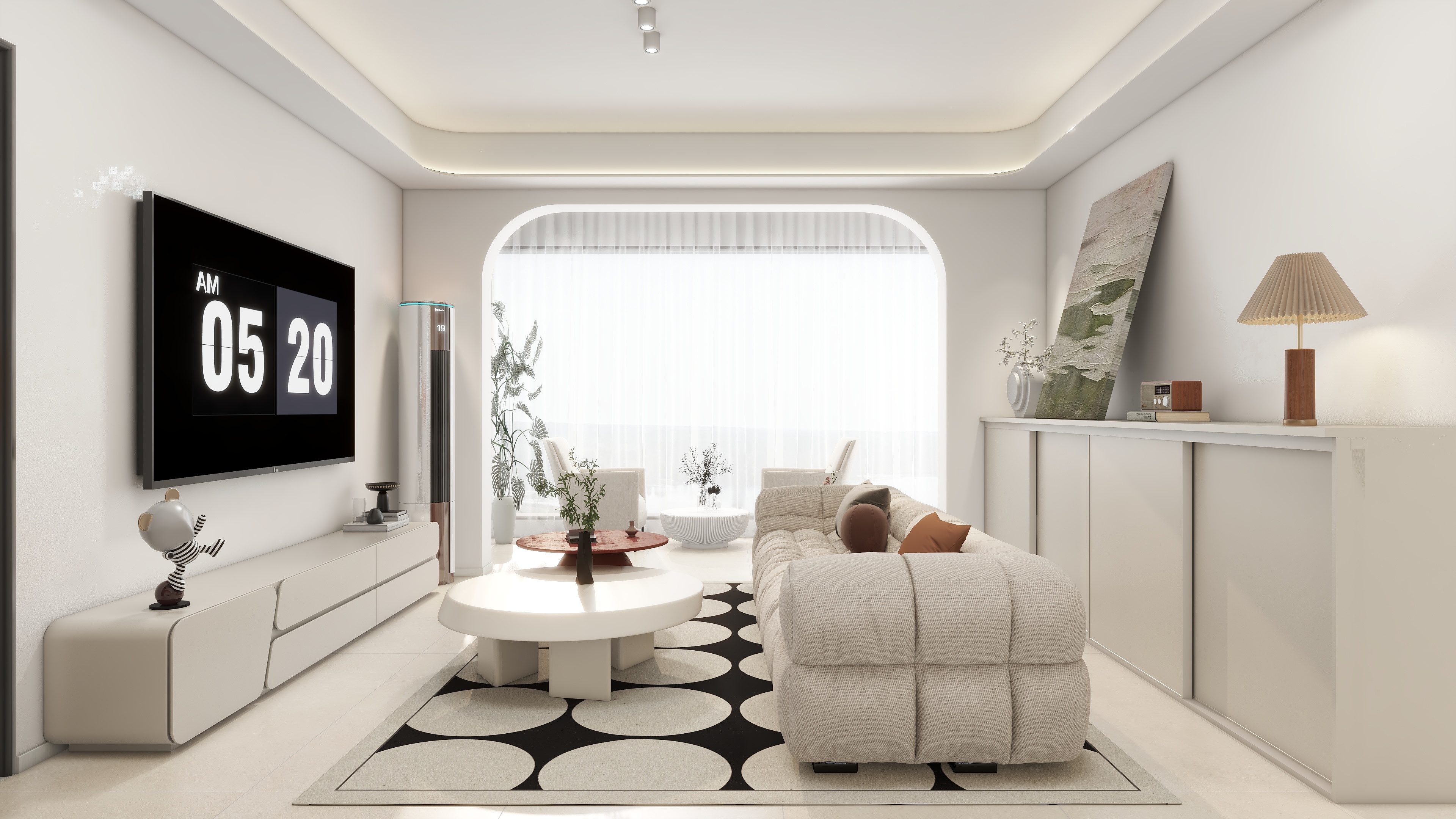 星空设计500一套-奶油136㎡4室装修效果图