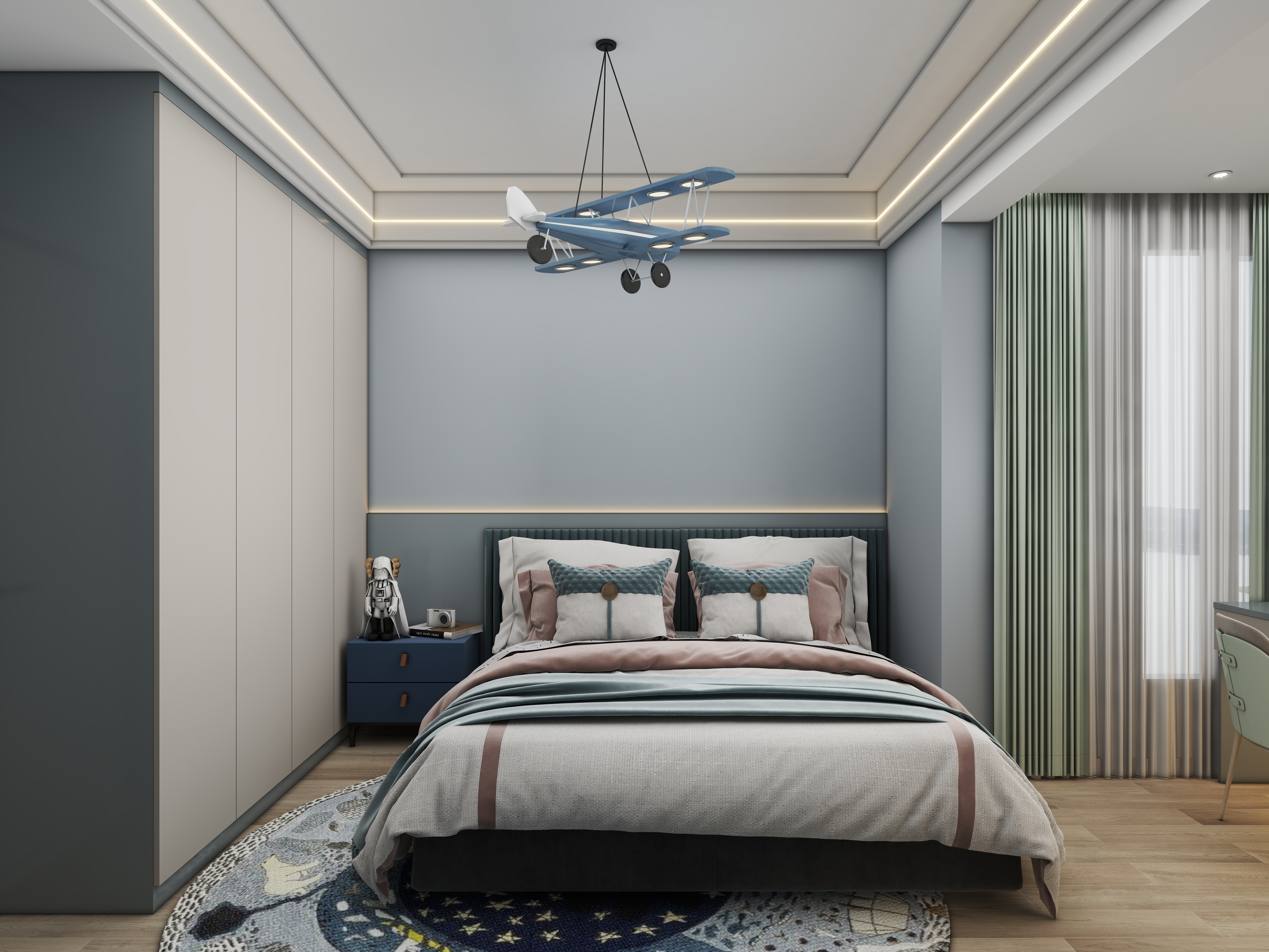 壹诺设计工作室-104㎡3室-现代简约装修效果图