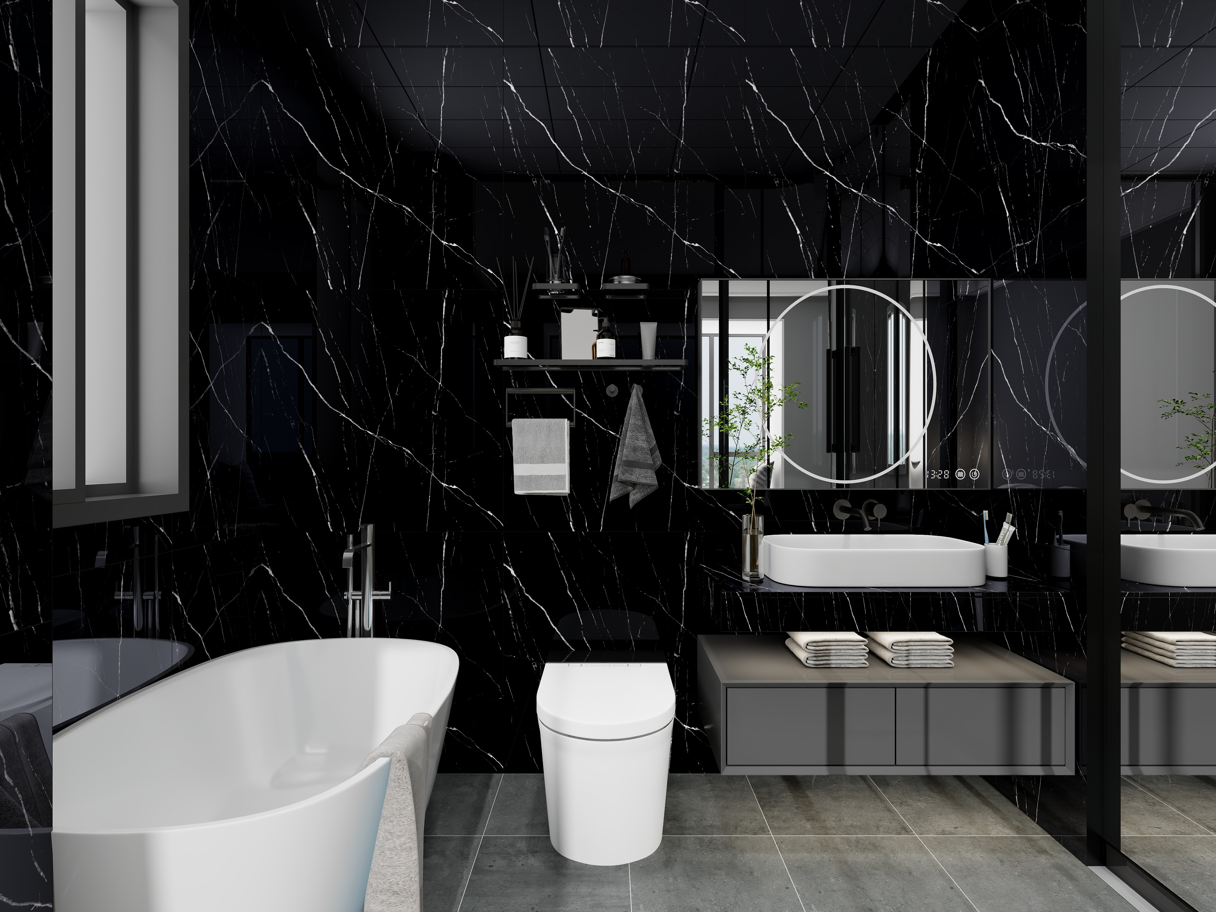 艺雅丽-110平现代简约 一层主卫装修效果图第2张